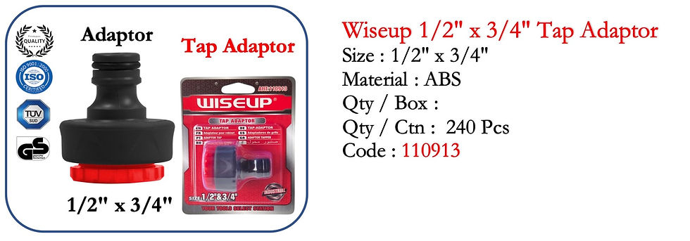 Thumbnail: JJJ05 Wiseup Tap And Adaptor 1/2" x 3/4" 110913