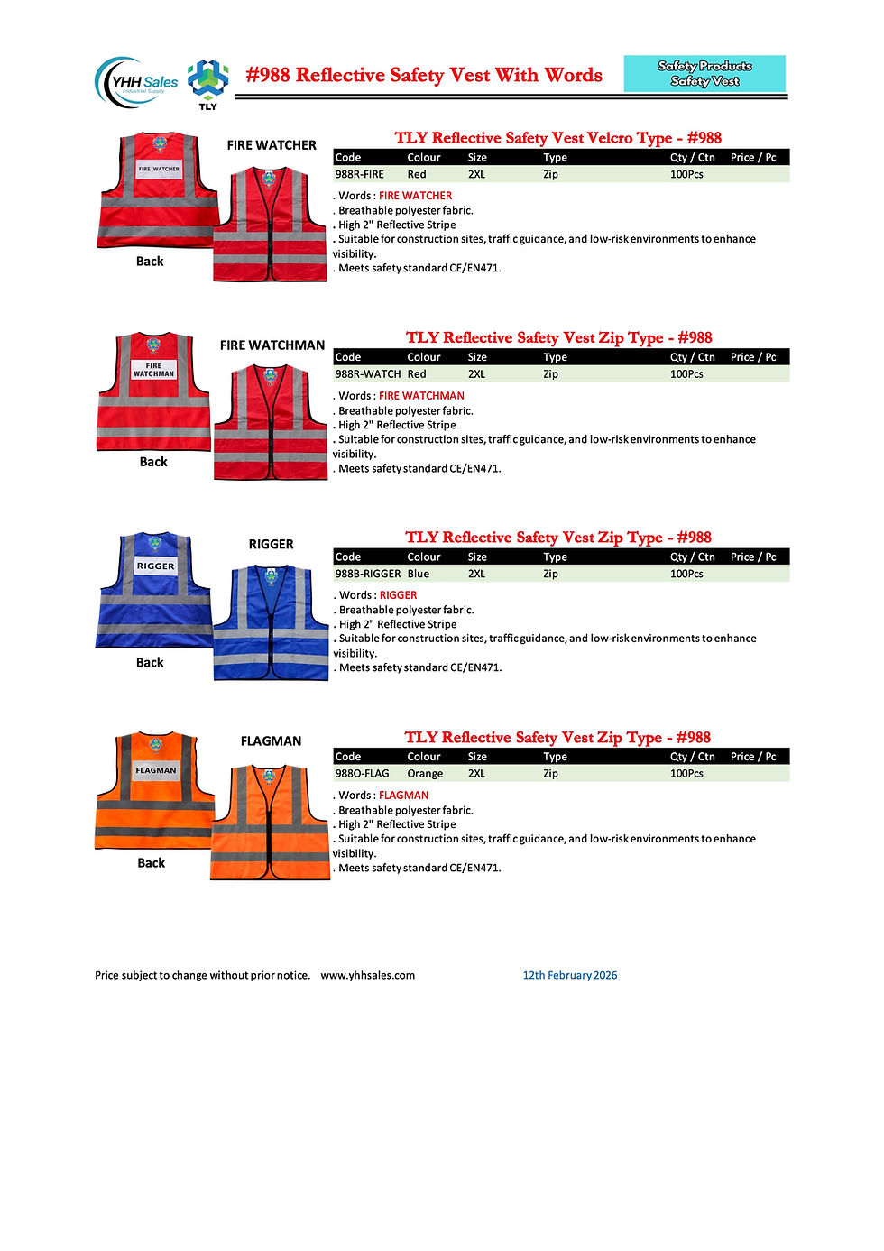 Thumbnail: EGL01 Reflective Safety Vest Words - 002 Green SECURITY