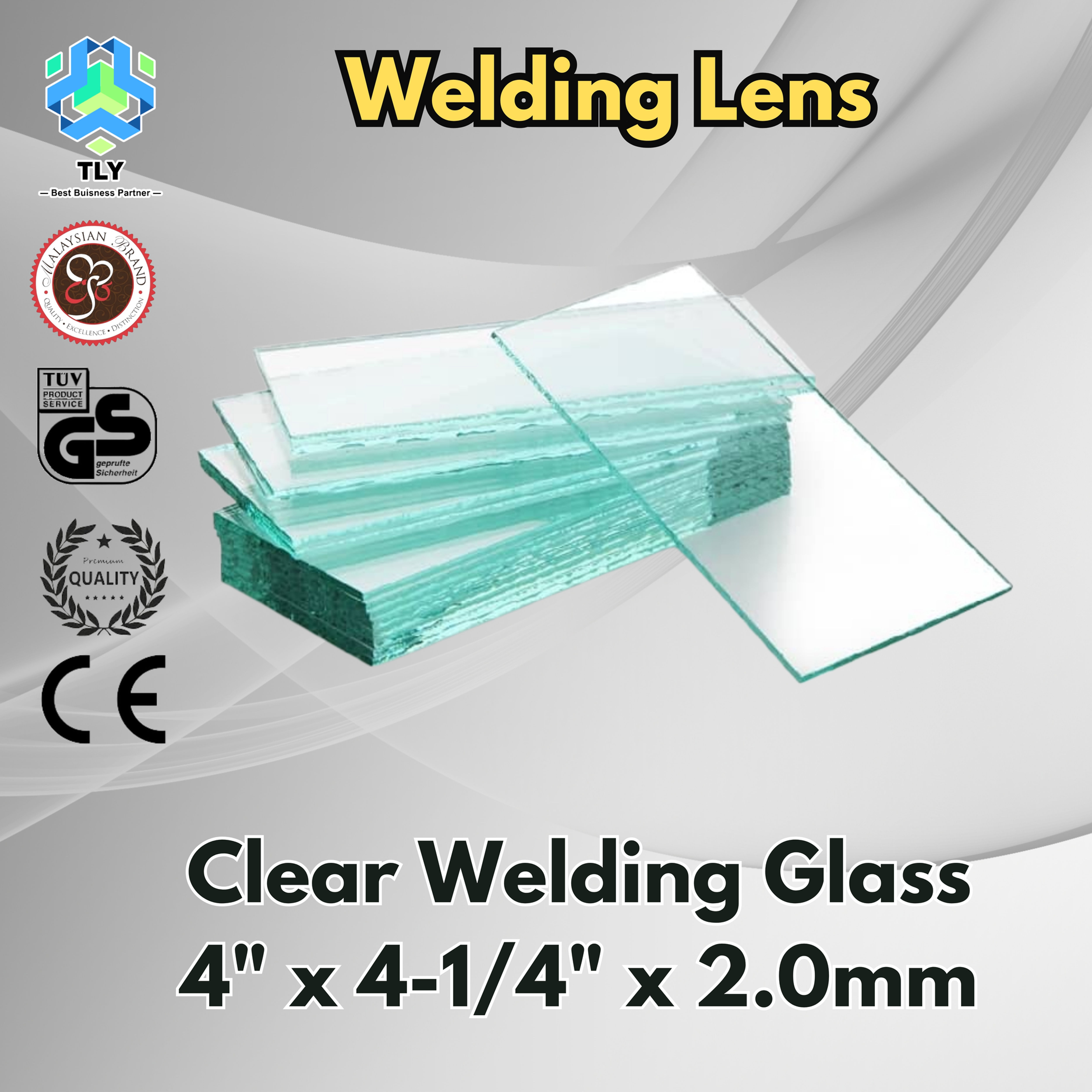 FBC03 Welding Lens - Clear Glass 4" x 4-1/4" x 2.0mm