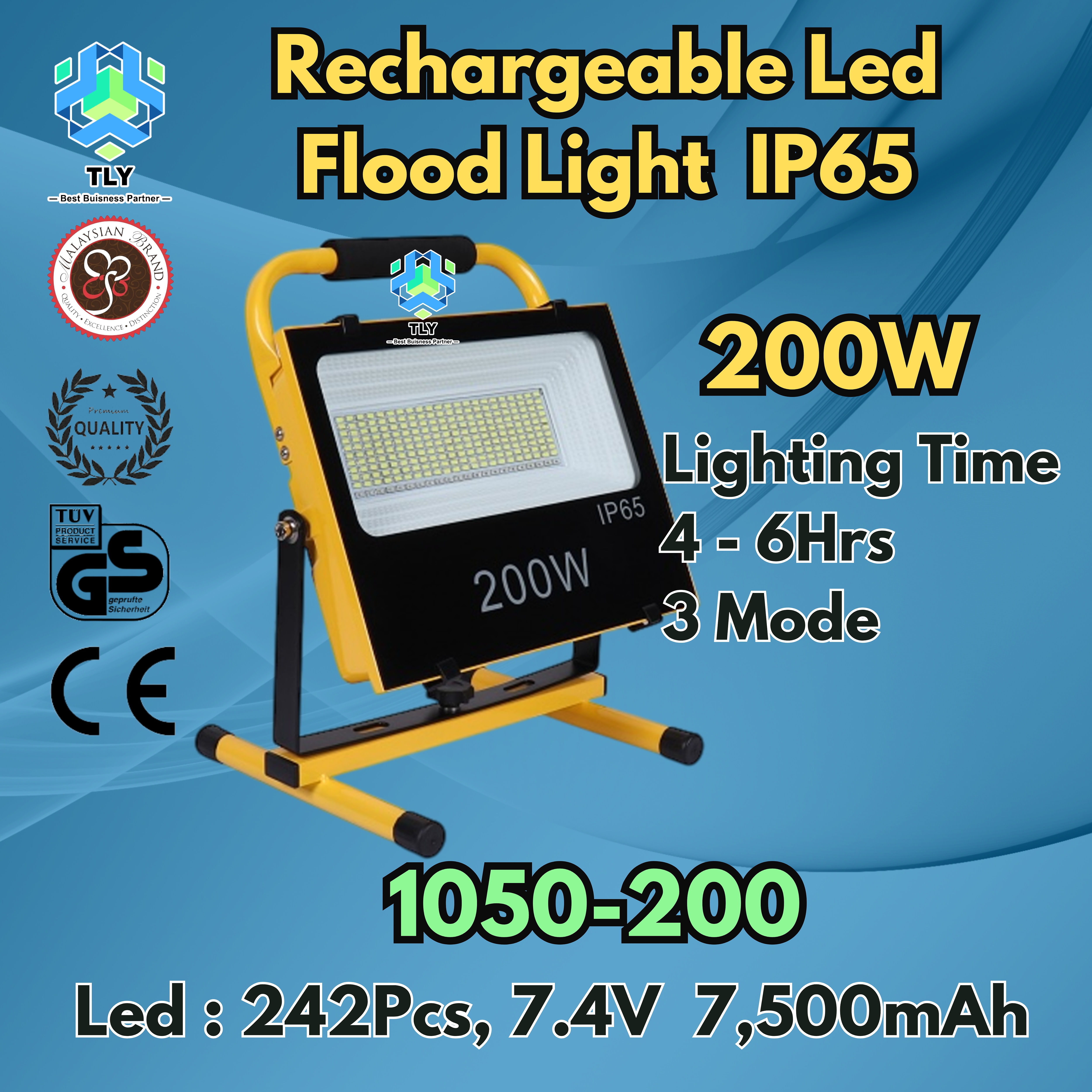 GIB03 Rechargeable Led Flood Light IP65 1050-200W