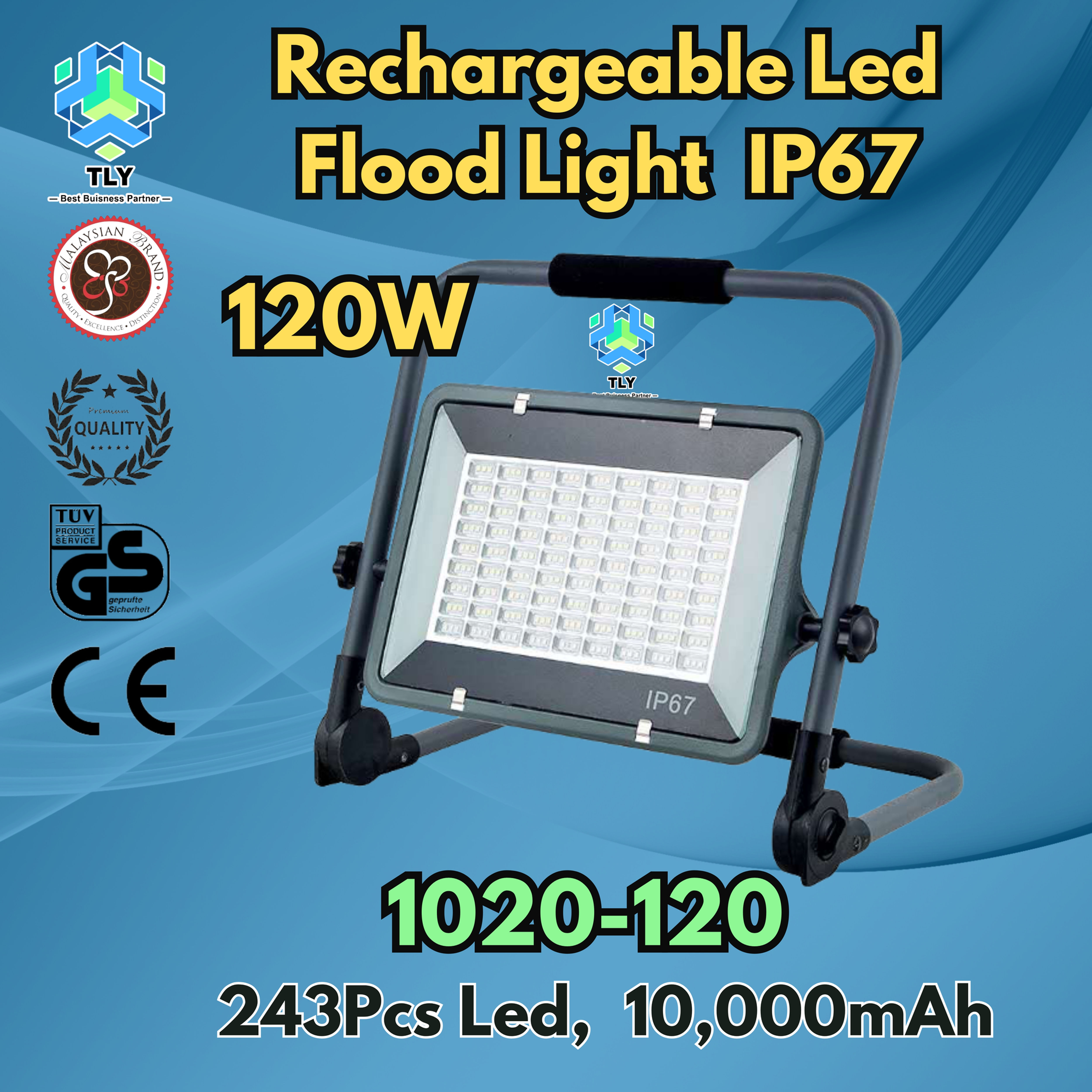 GID02 Rechargeable Led Flood Light IP67 1020-120W