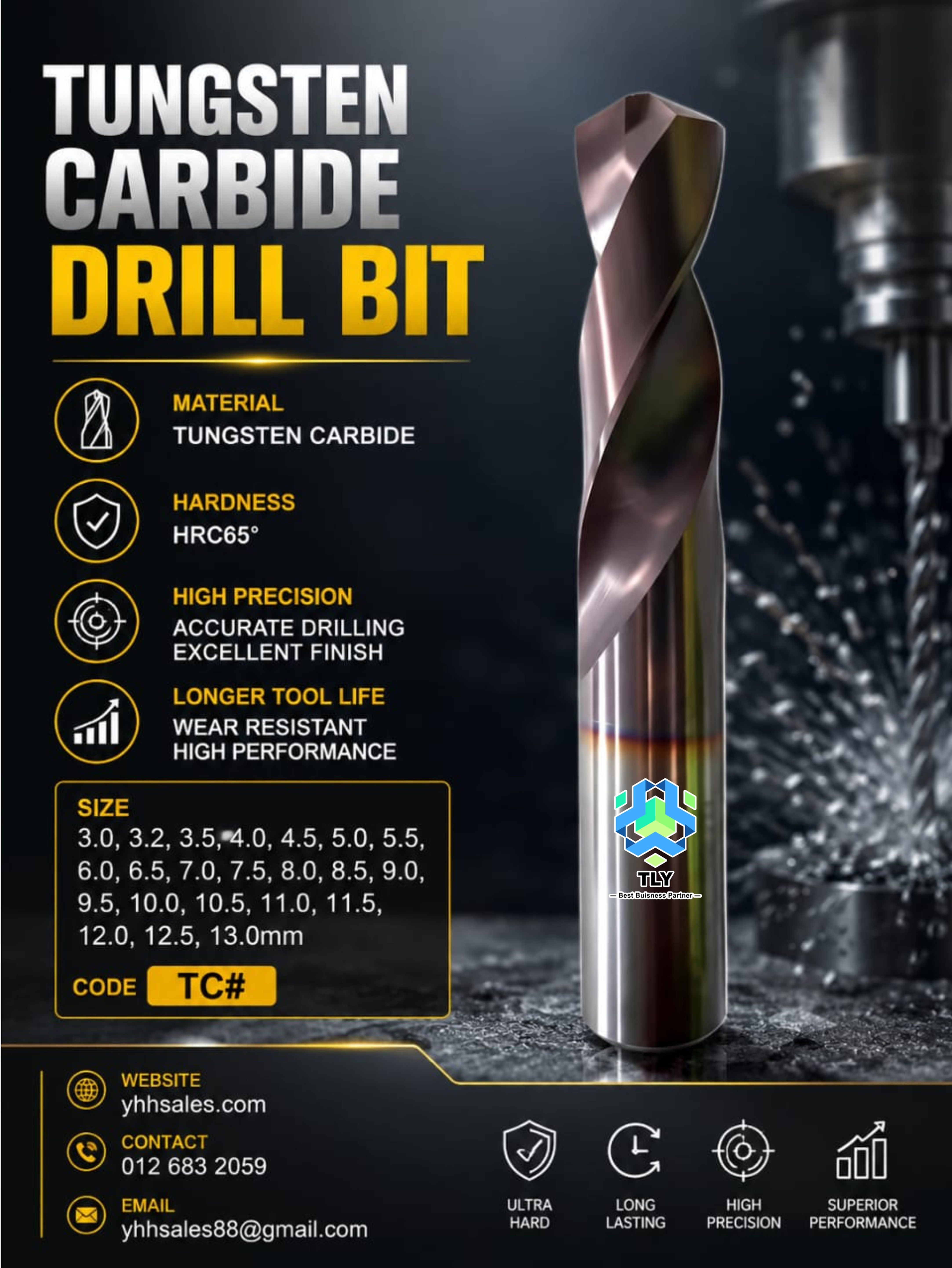 AAC02 Green Arrow - Tungsten Carbide Drill Bit