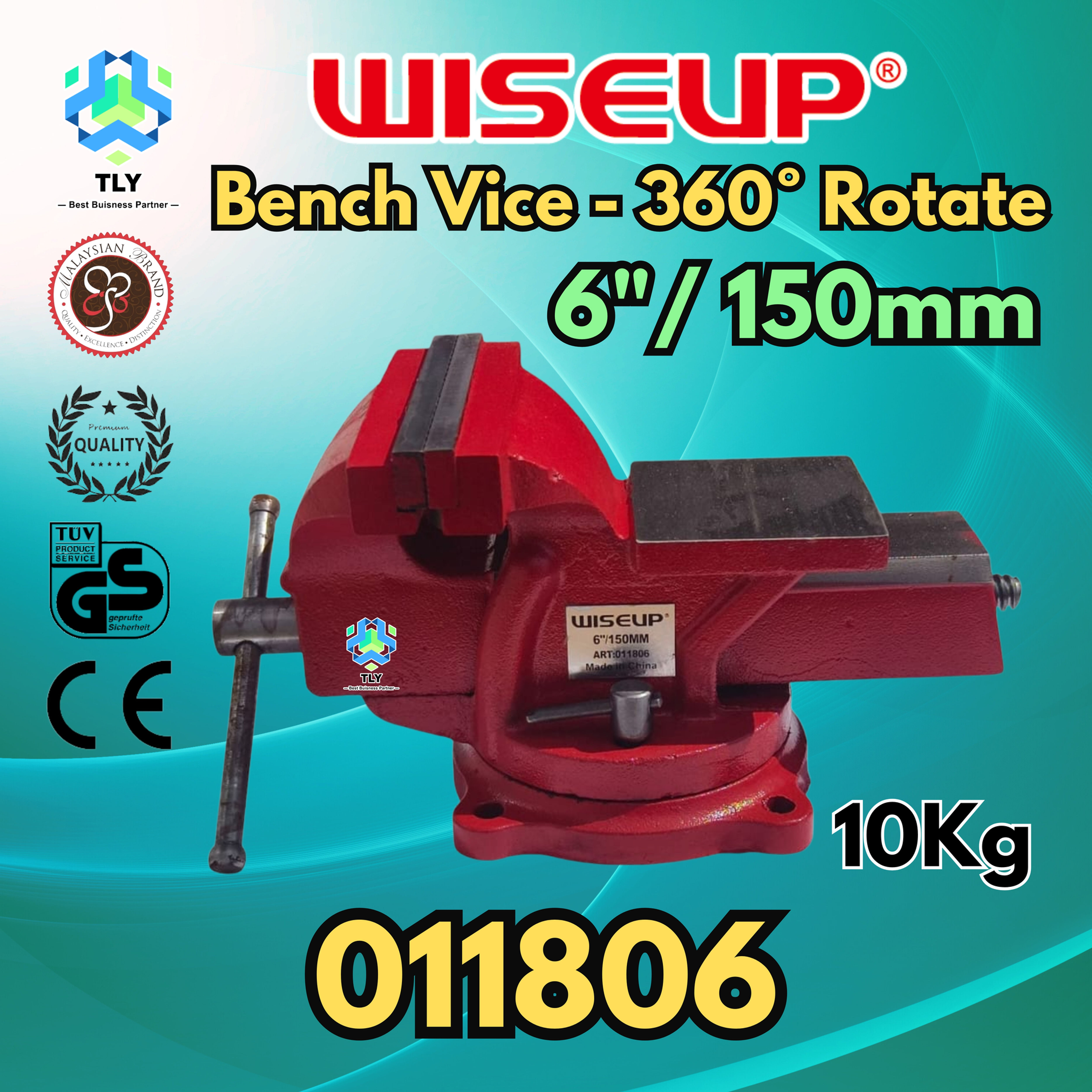 JDF03 Wiseup Heavy Duty 360˚ Bench Vice 6"/150mm 011806