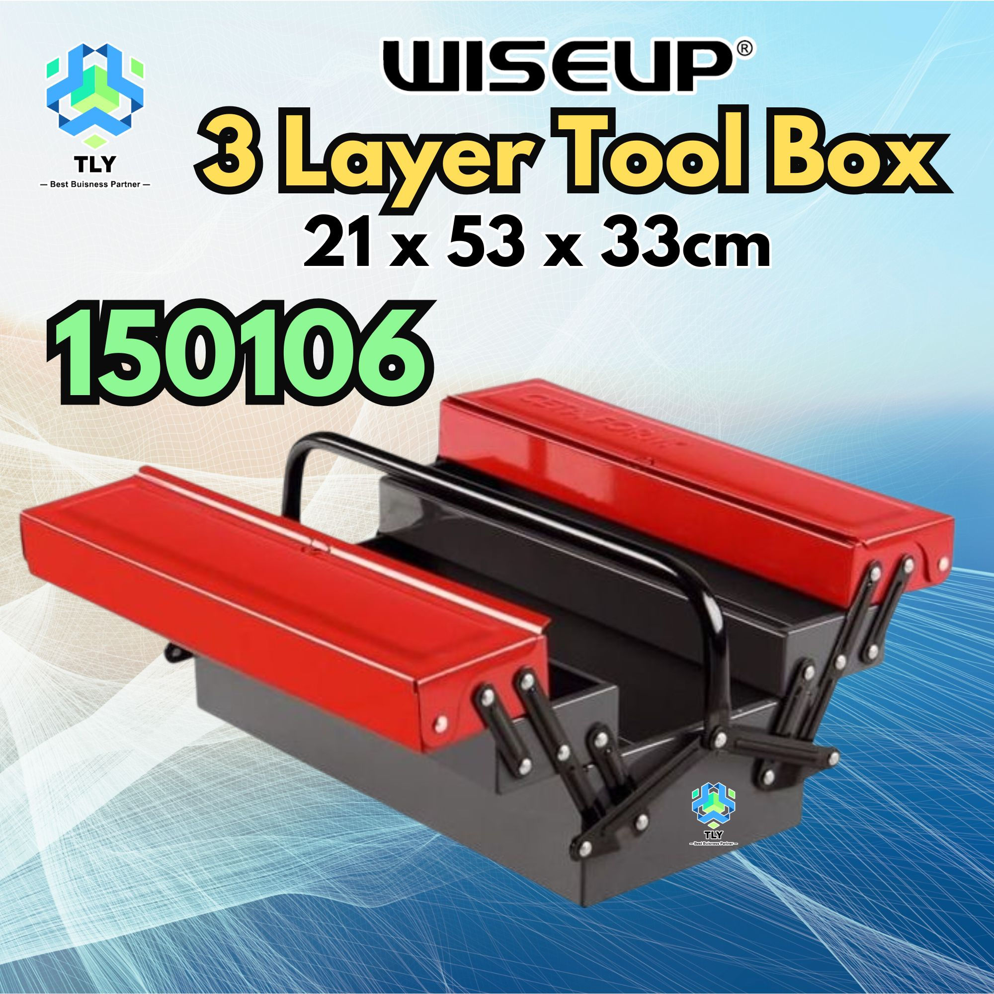 OQC01 Wiseup 3 Layer Metal Tools Box 150106