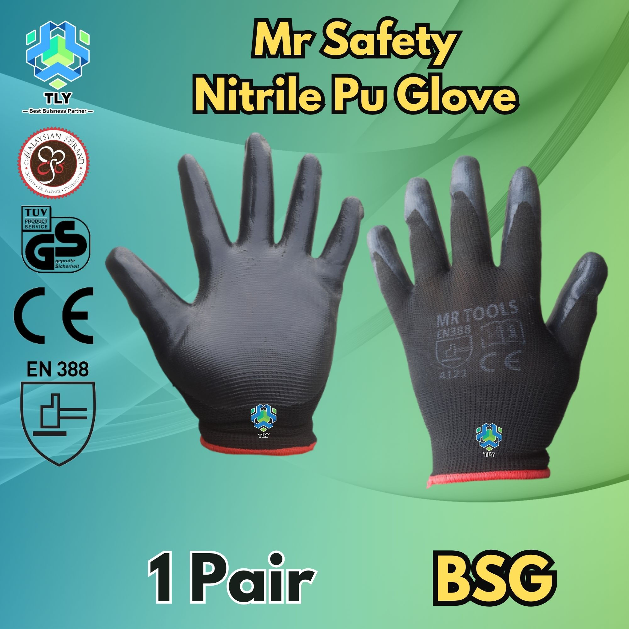 EAE01 Mr Safety Nitrile Pu Glove