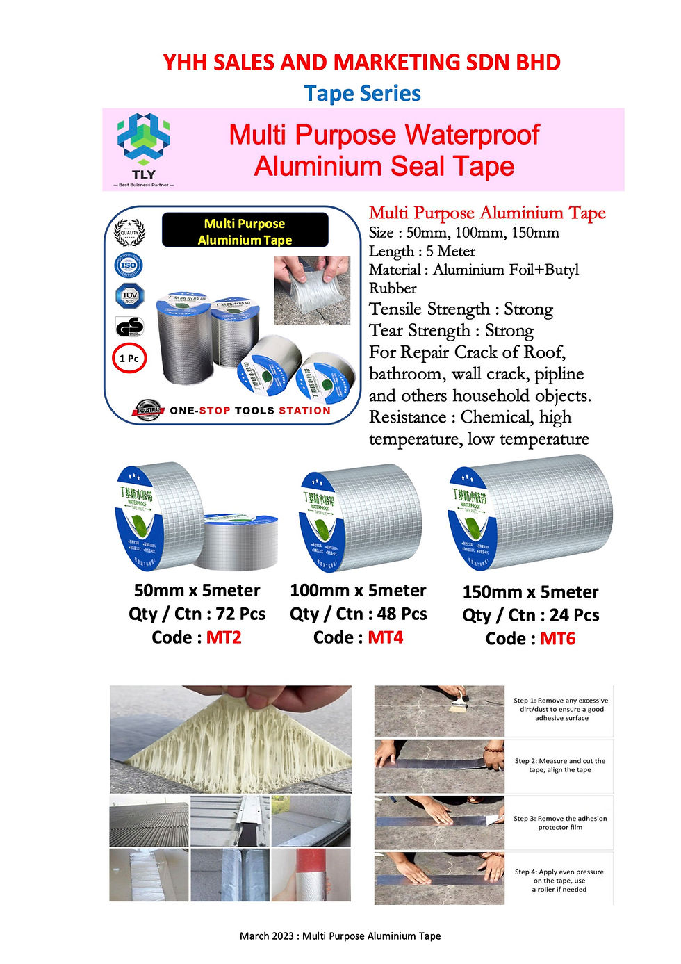 Thumbnail: HFA02 Multi-Purpose Aluminium Tape - 100mm x 5 Meter