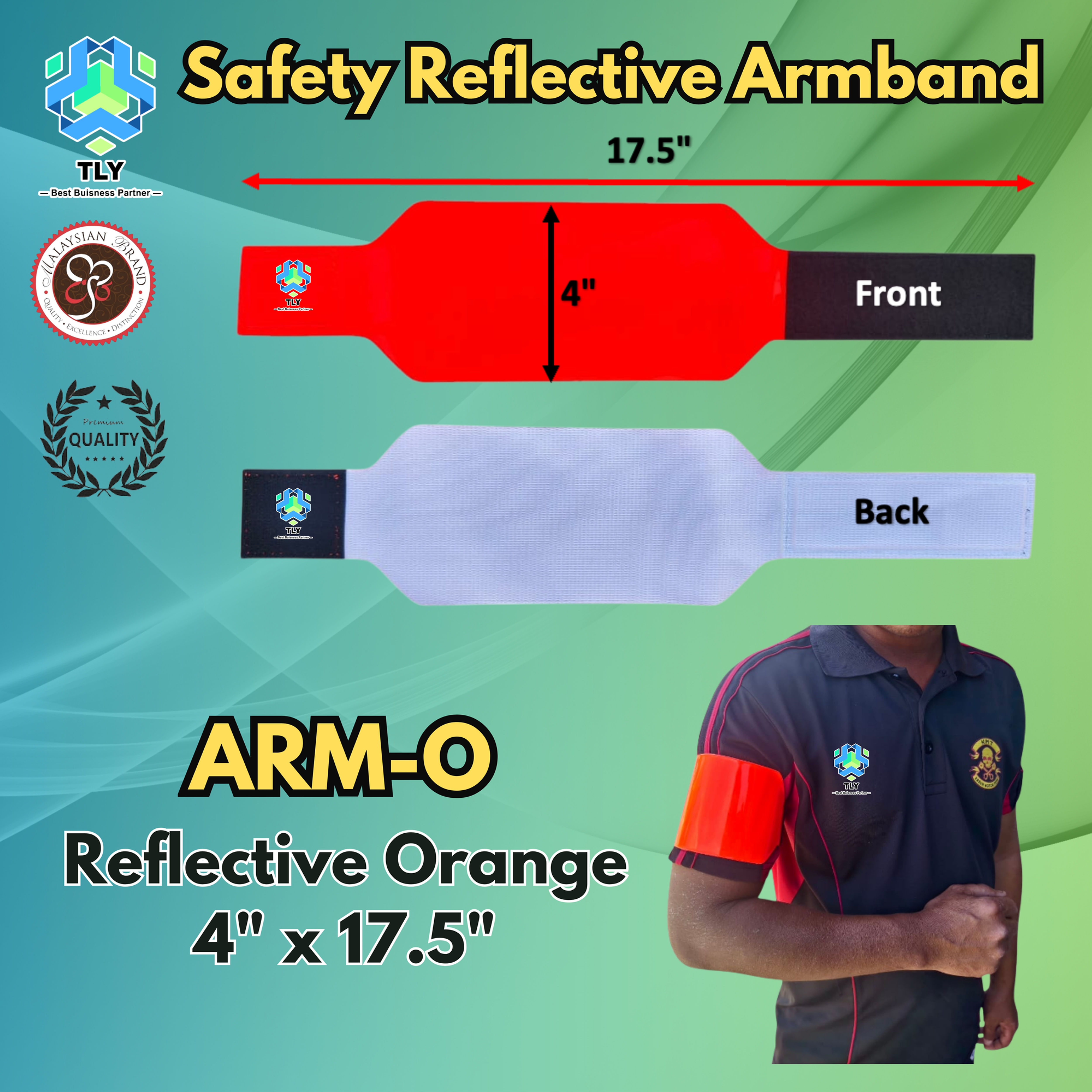 EEC09.1 Safety Reflective Armband Orange ARM-O