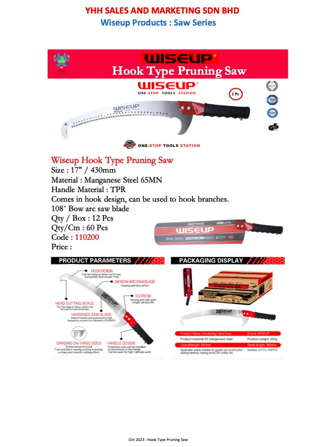 Thumbnail: OND03 Wiseup Hook Type Pruning Saw 110200