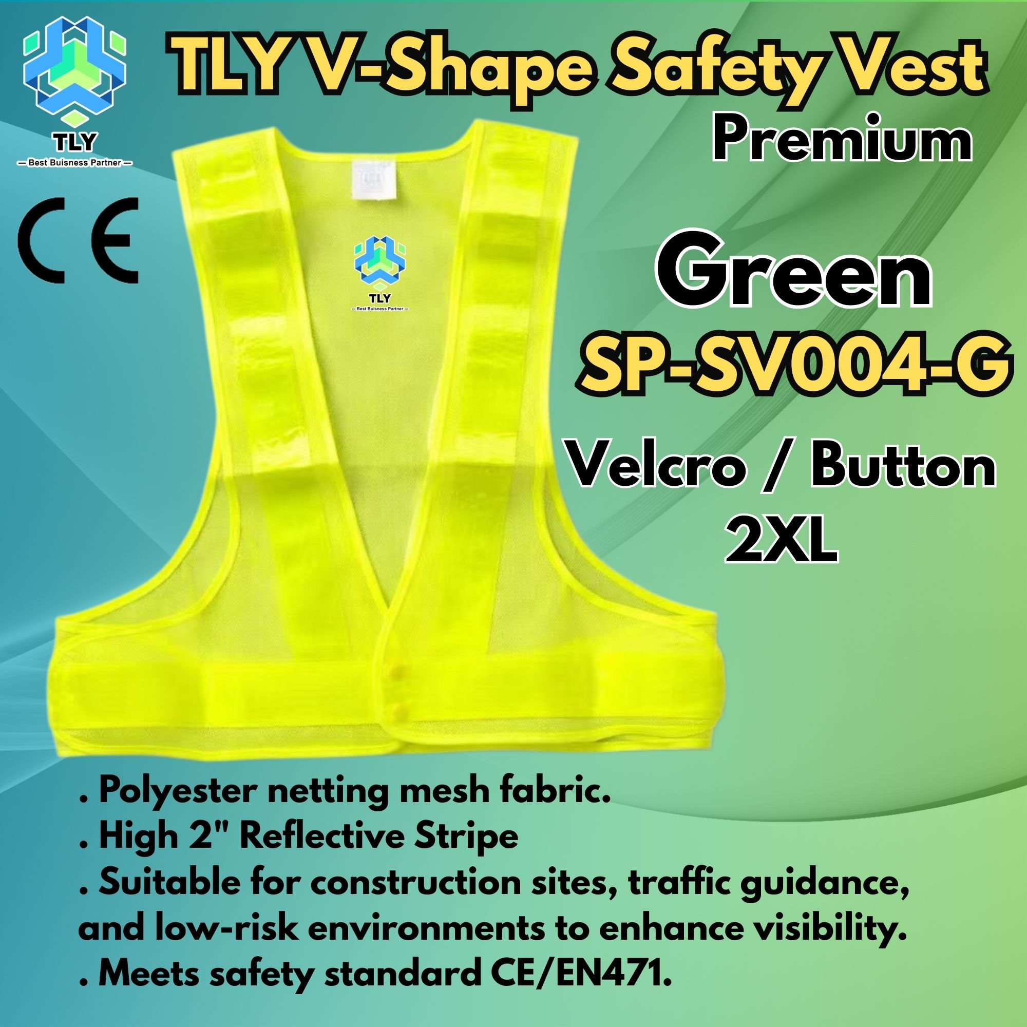 EGK07 Reflective Safety Vest - V type Velcro Premium Orange