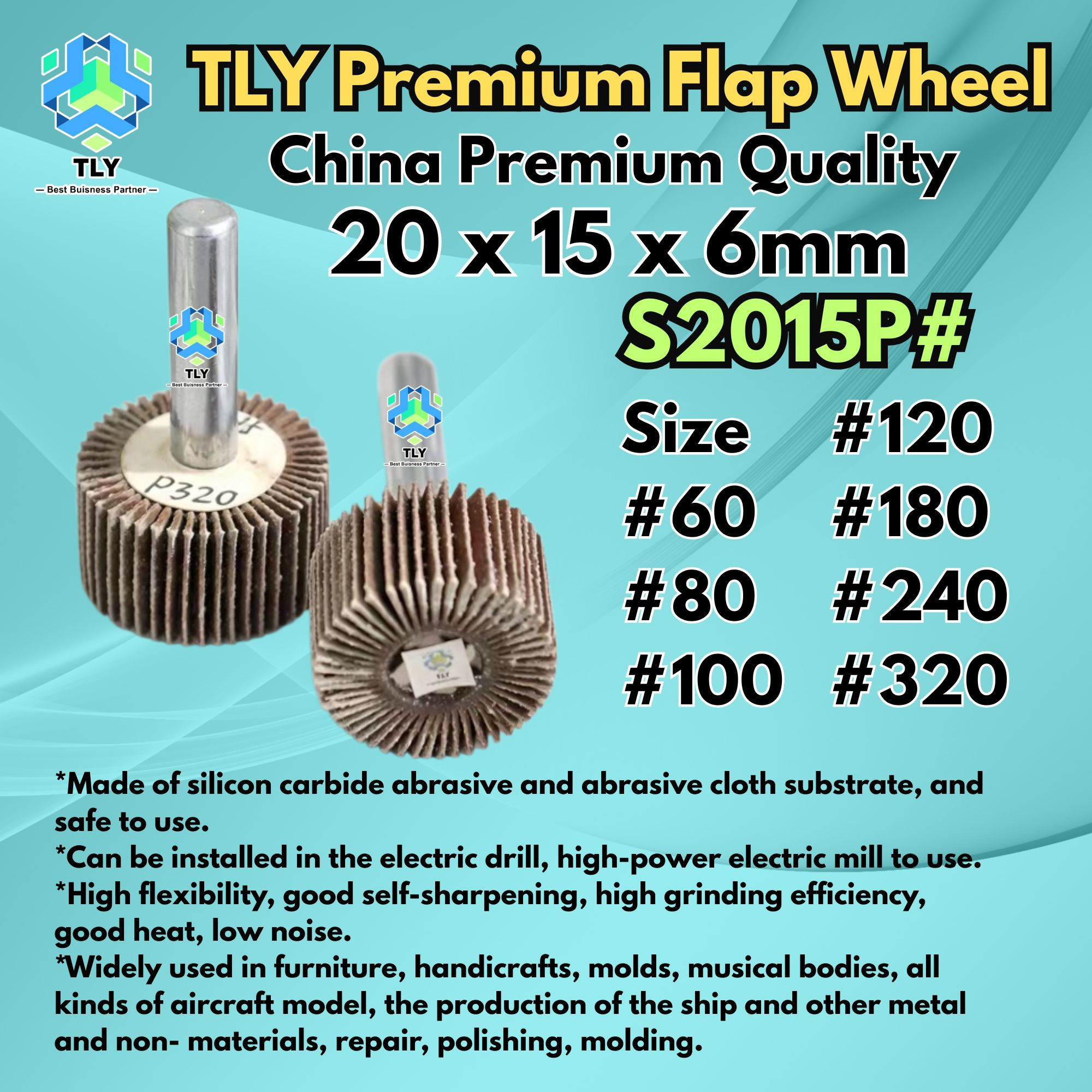CBDA02 TLY Sanding Flap Wheel 20 x 15 x 6mm S2015P#