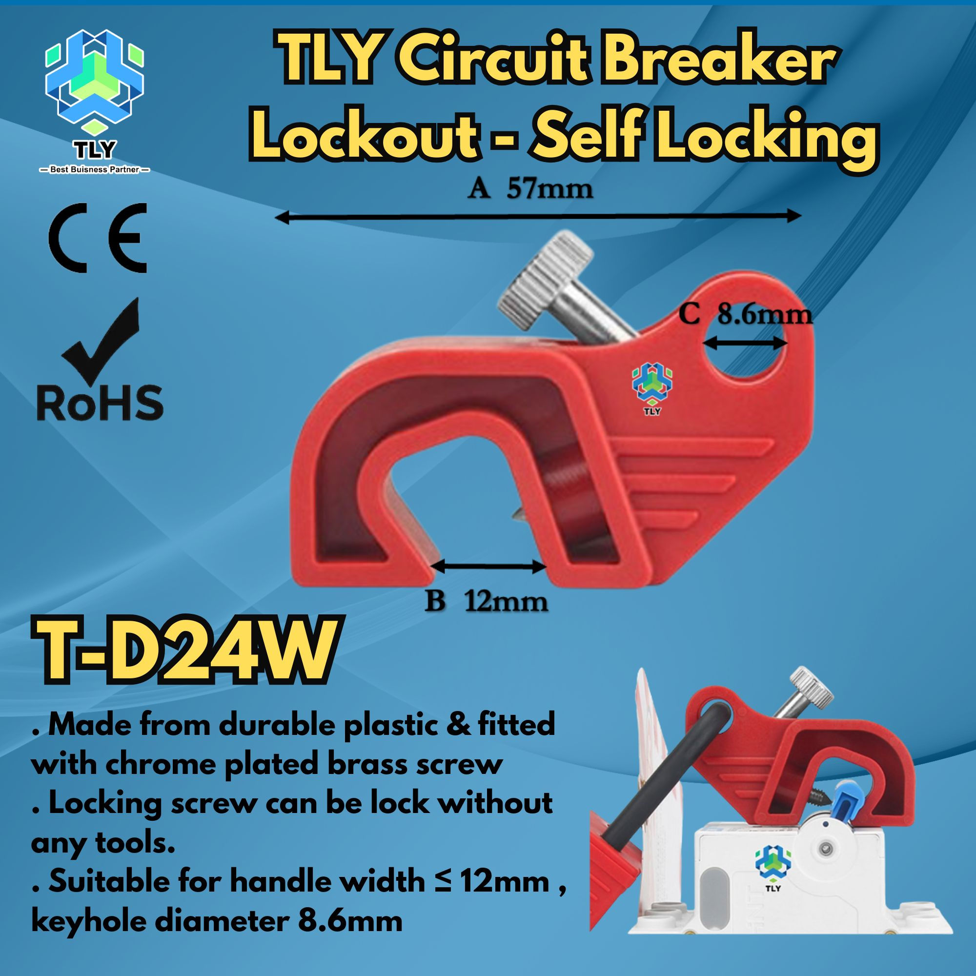 BHD22 TLY Self-Locking Medium Circuit Breaker Lockout T-D24W