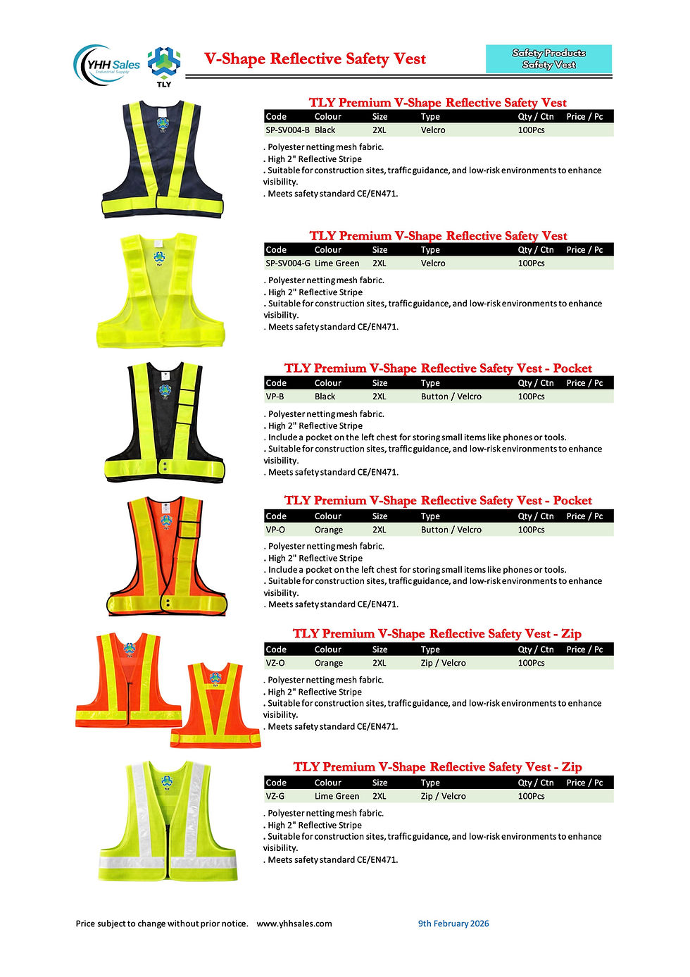 Thumbnail: EGK10 Premium Reflective Safety Vest With Zip - V-Shape Green