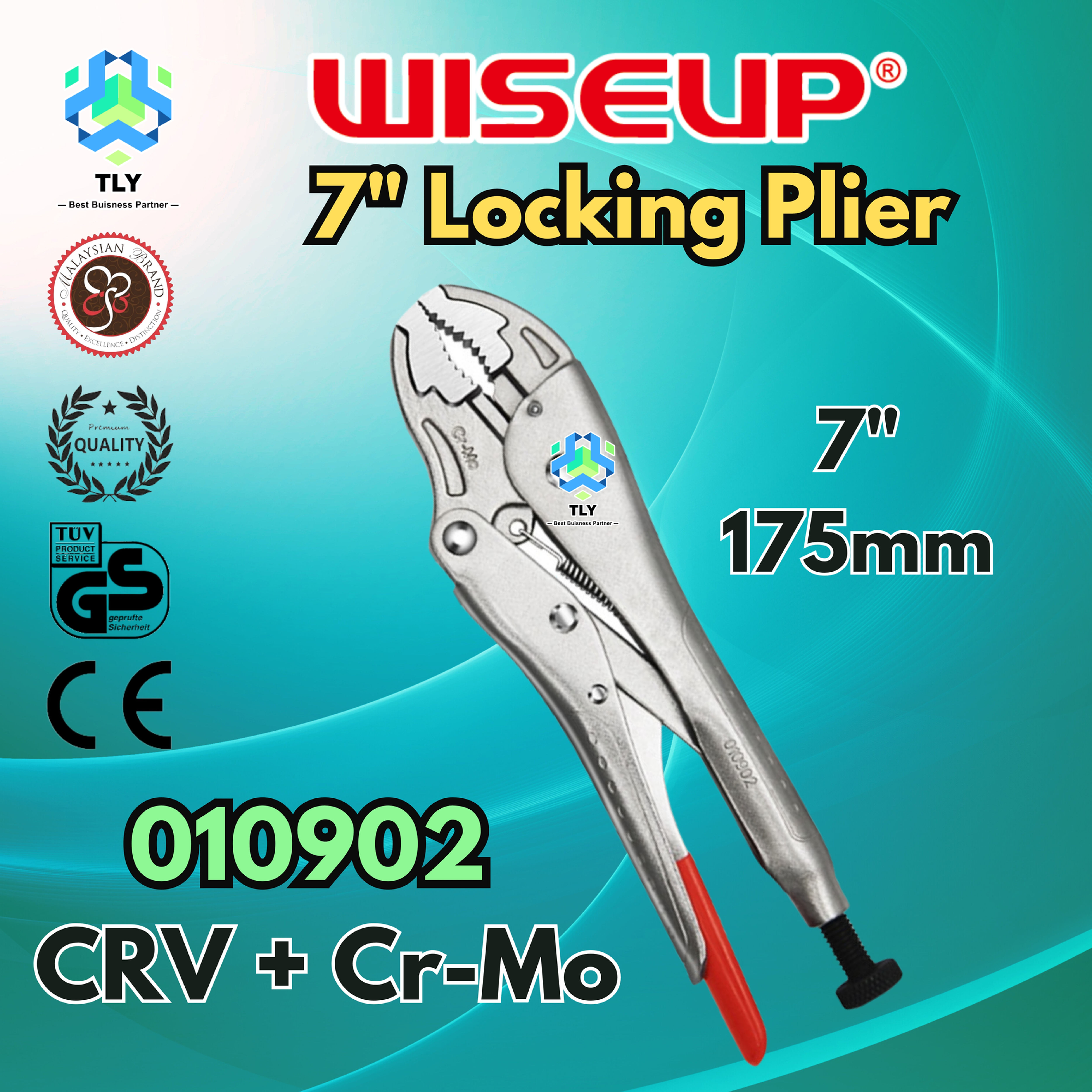 JAF02 Wiseup Heavy Duty Locking Plier - 7" / 175mm 010902