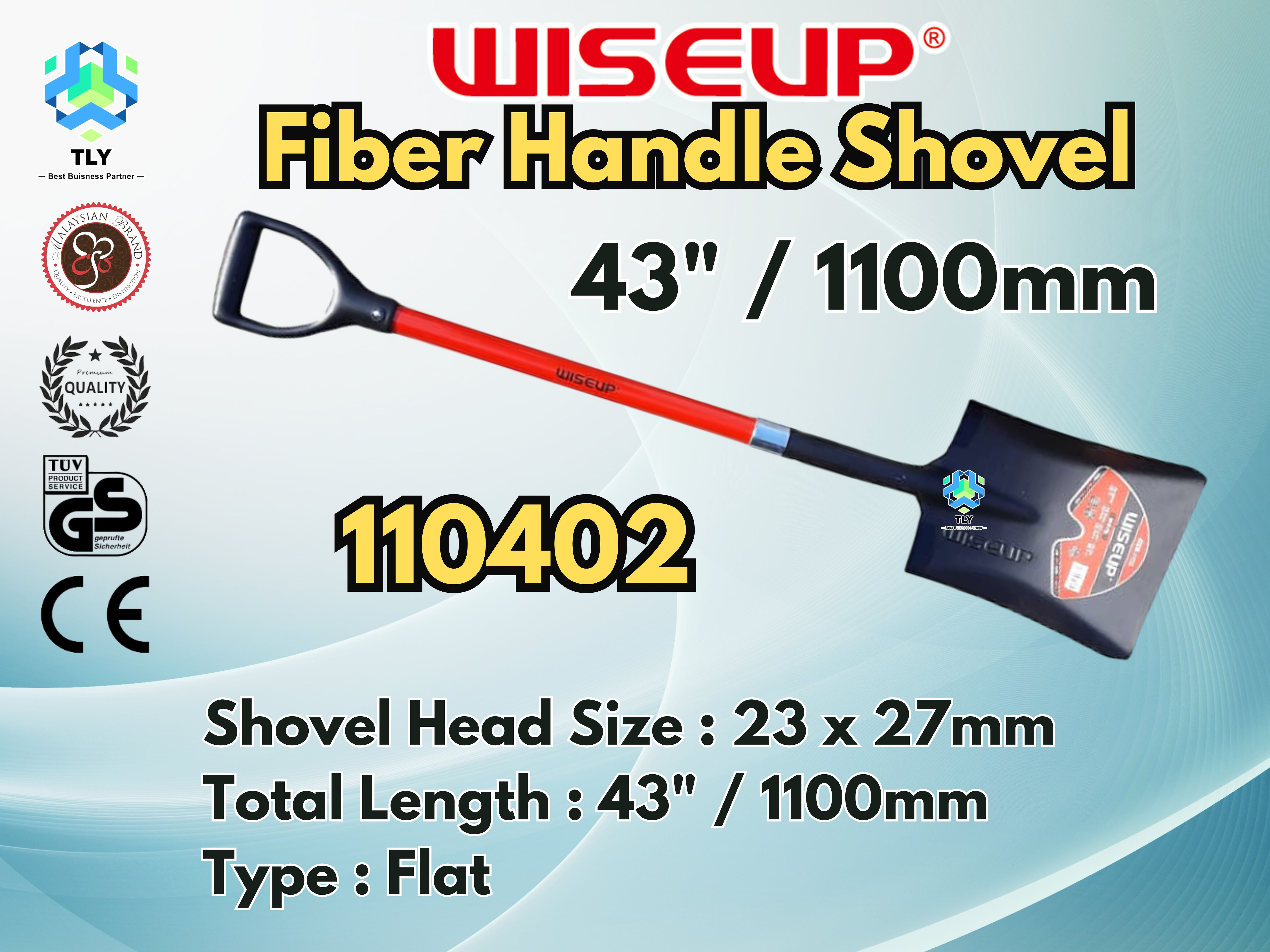 JJE12 Wiseup Fiber Handle Shovel Flat 43" 101402