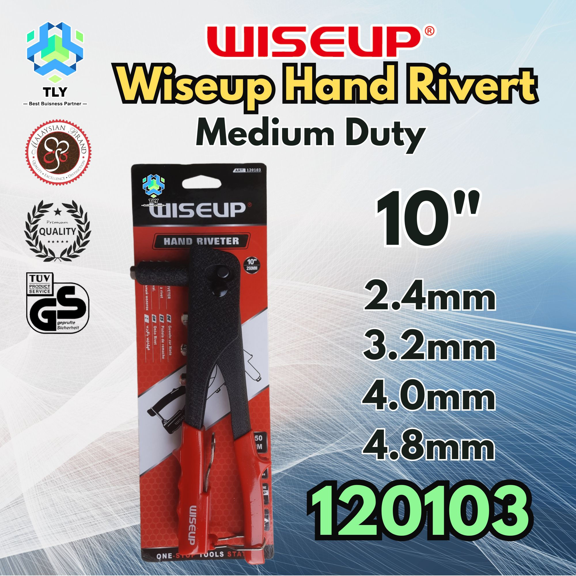 OLB01 Wiseup 10" Medium Duty Hand Riverter 120103