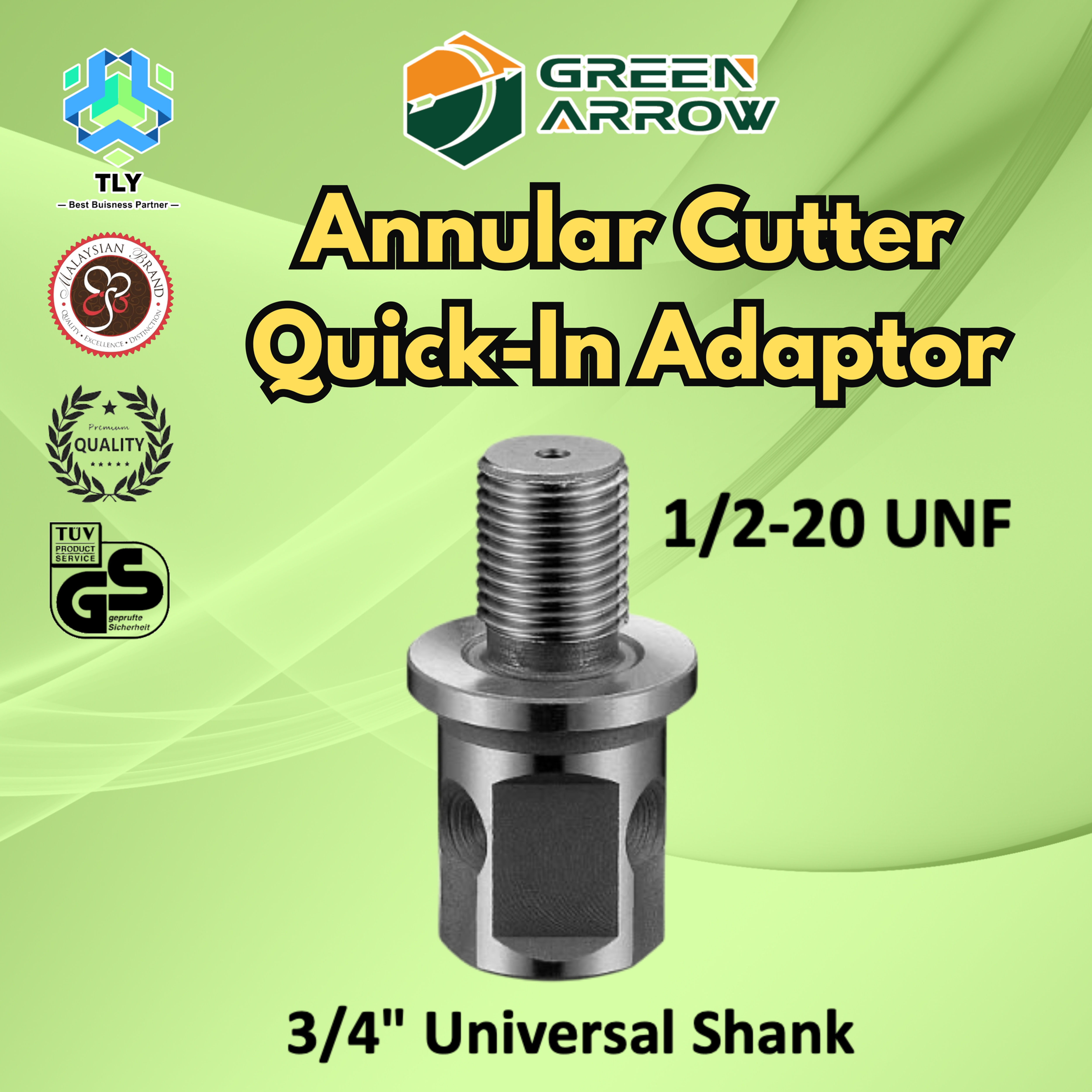 AHC01 Quick-In Shank Adaptor - 1/2-20 UNF