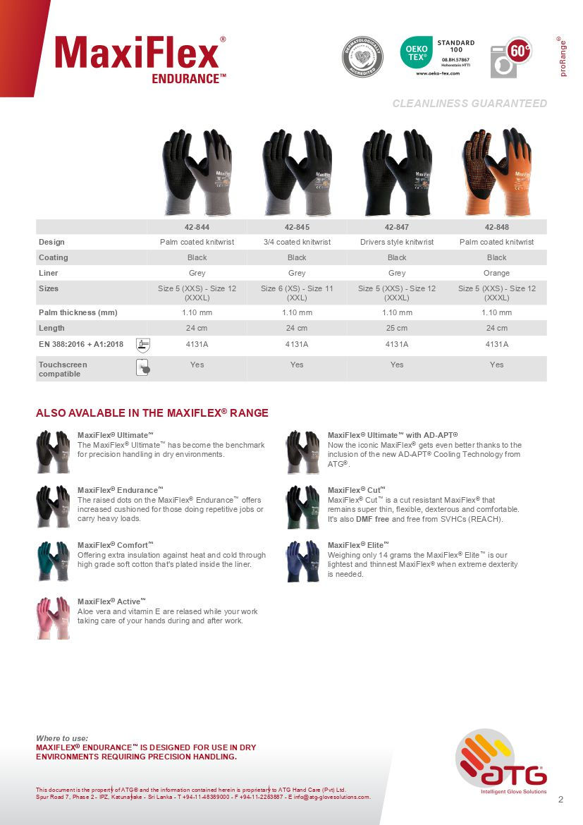 Thumbnail: DCC01 ATG MaxiFlex Endurance Glove 42-848