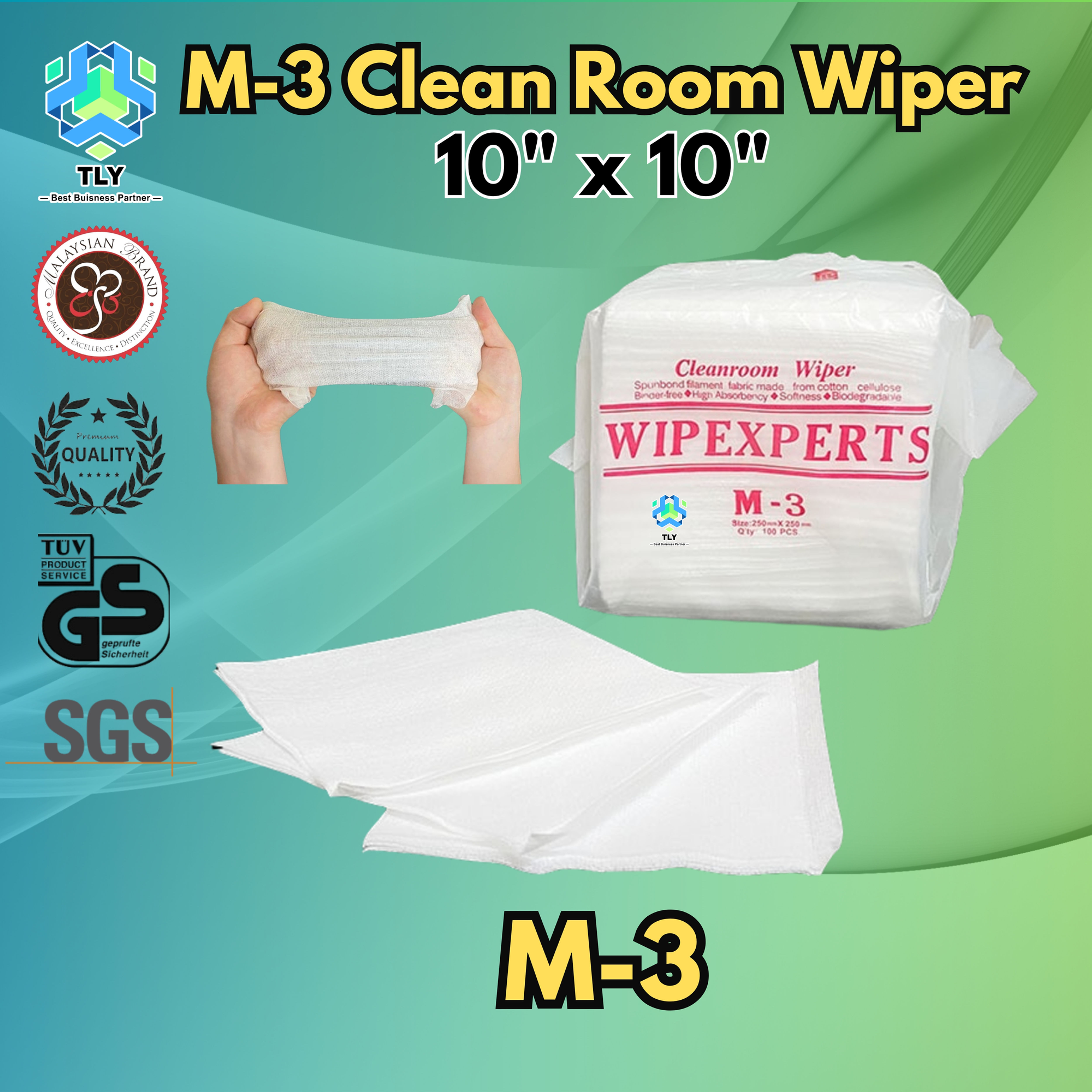 END01 M-3 Clean Room Wiper 10" x 10"