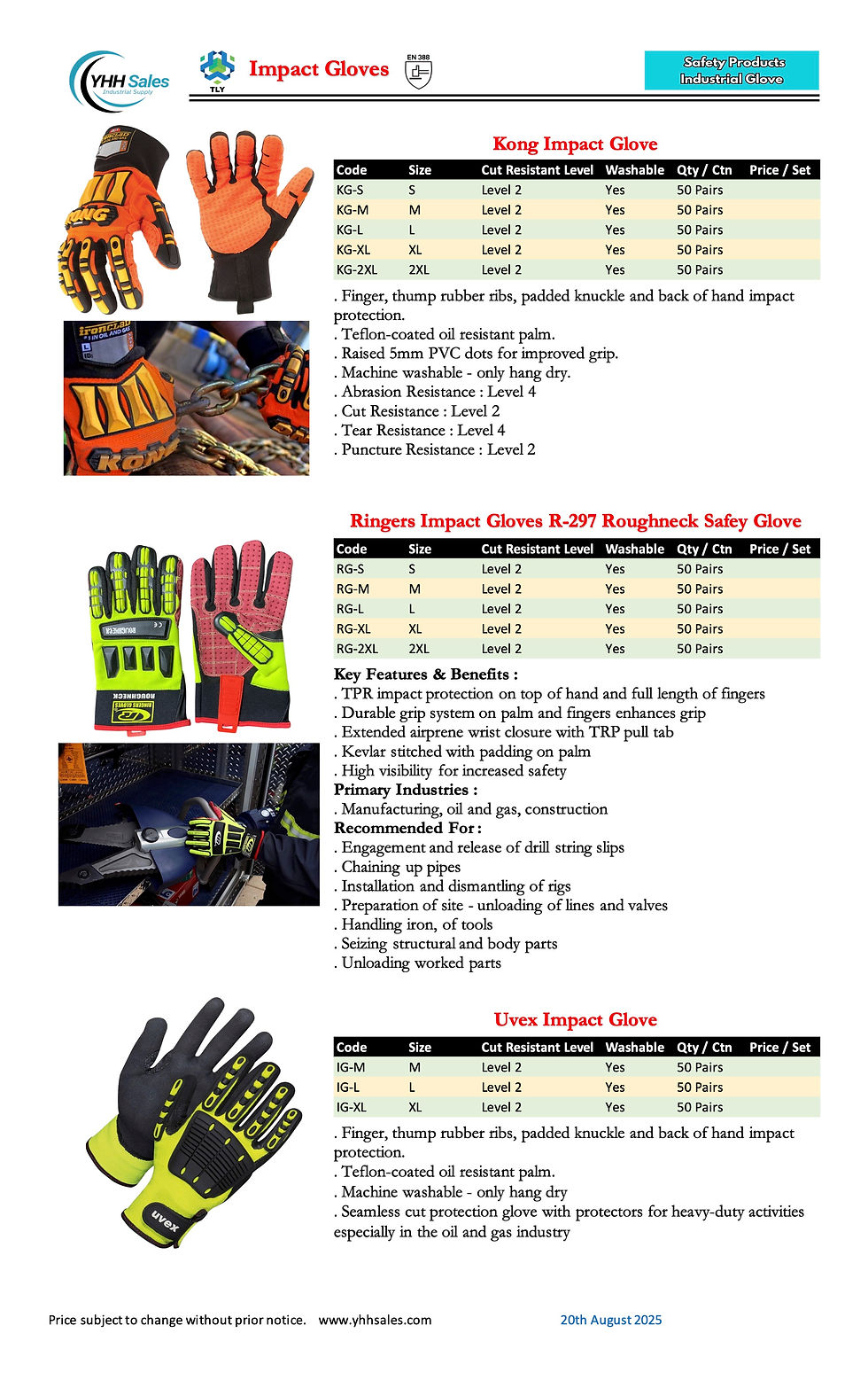 Thumbnail: EAA02 Ringers Impact Glove Roughneck Safey Glove