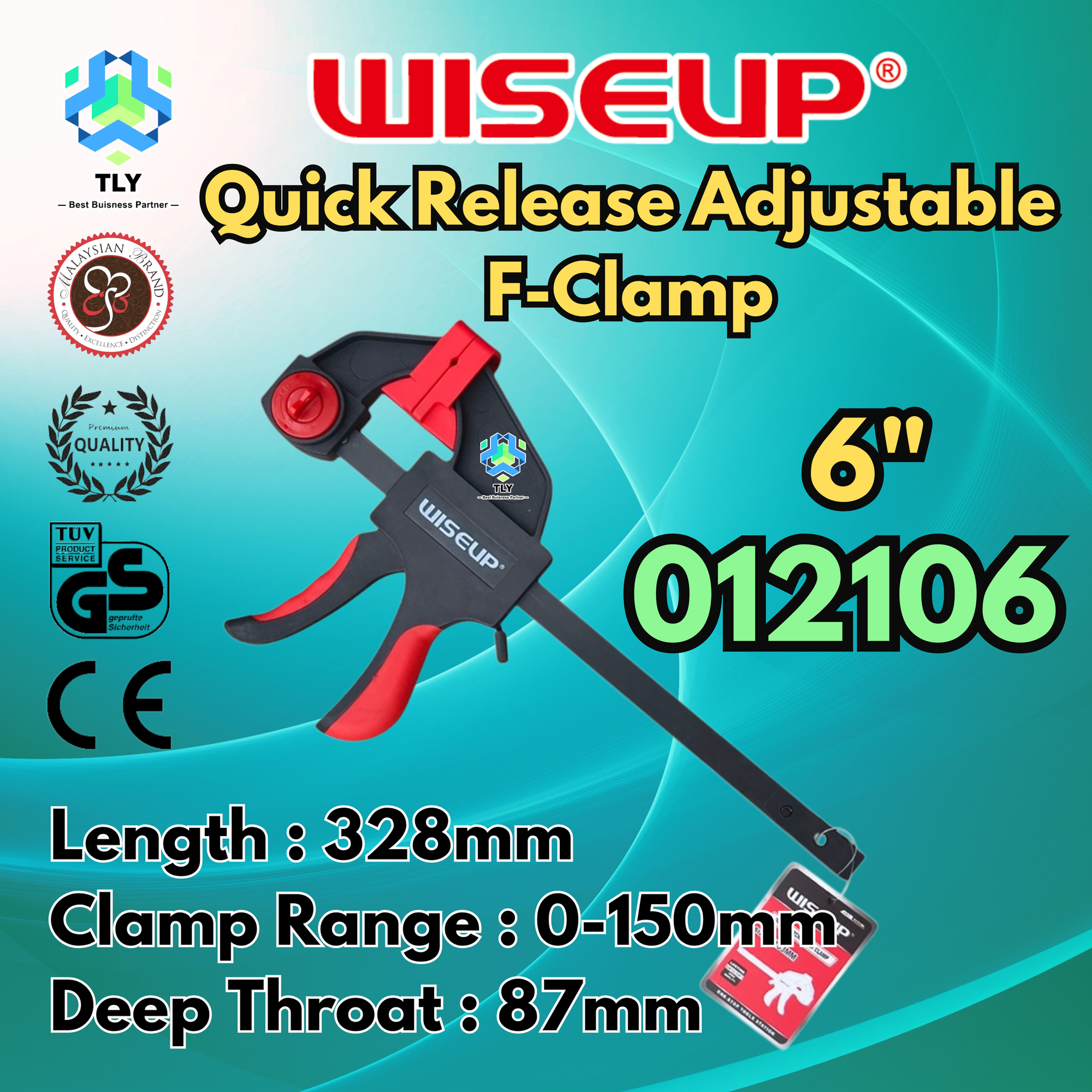 JDC01 Wiseup Quick Release Clamp 6" 012106