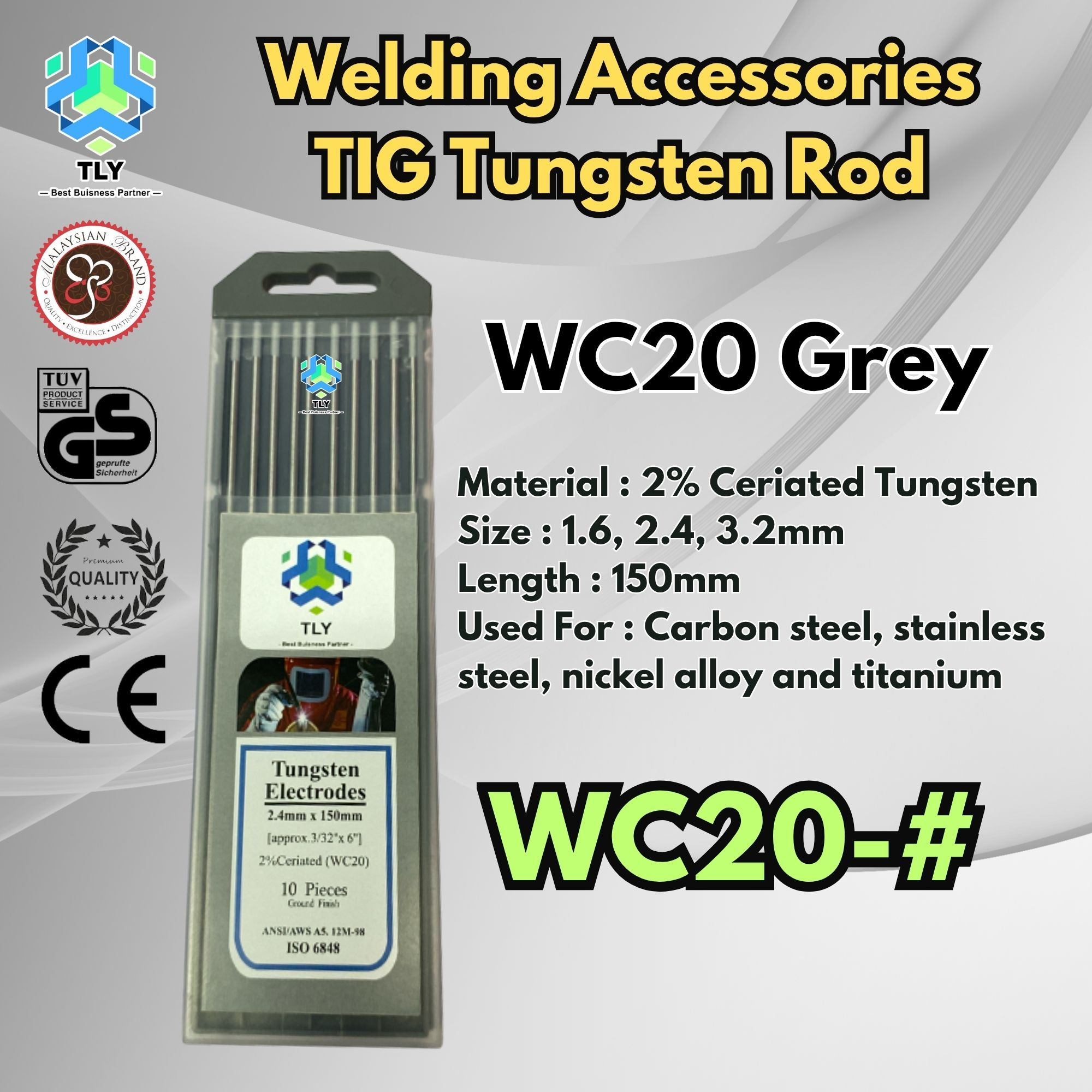 FIEA04 Tig Tungsten Electrode WC20