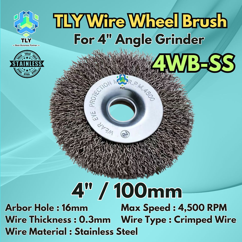 Thumbnail: CABE02 TLY Wire Wheel Brush Stainless Steel 4" x 8 x 16mm 4WB-SS