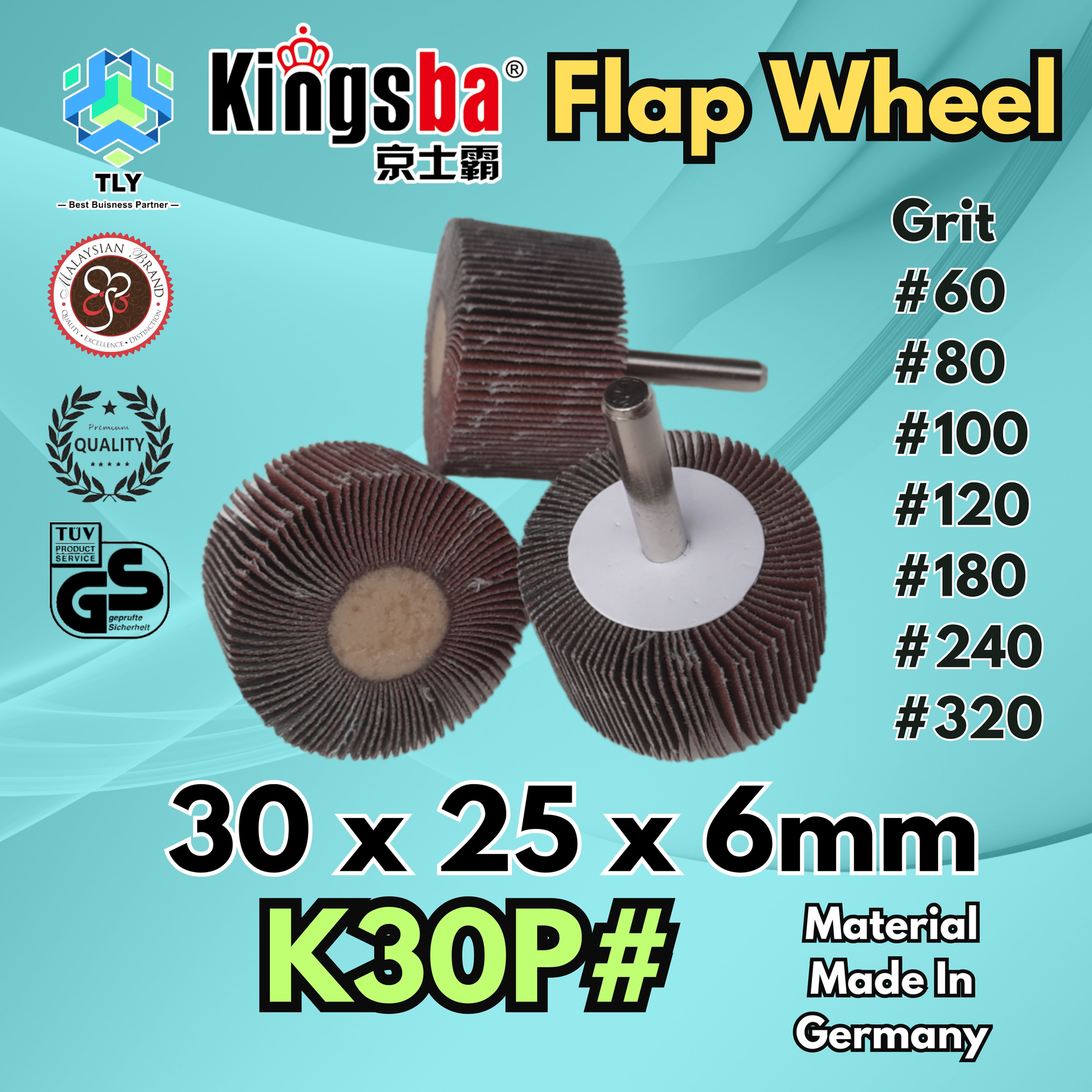 CBDB03 Kingsba Flap Wheel Premium 30 x 25mm K30P