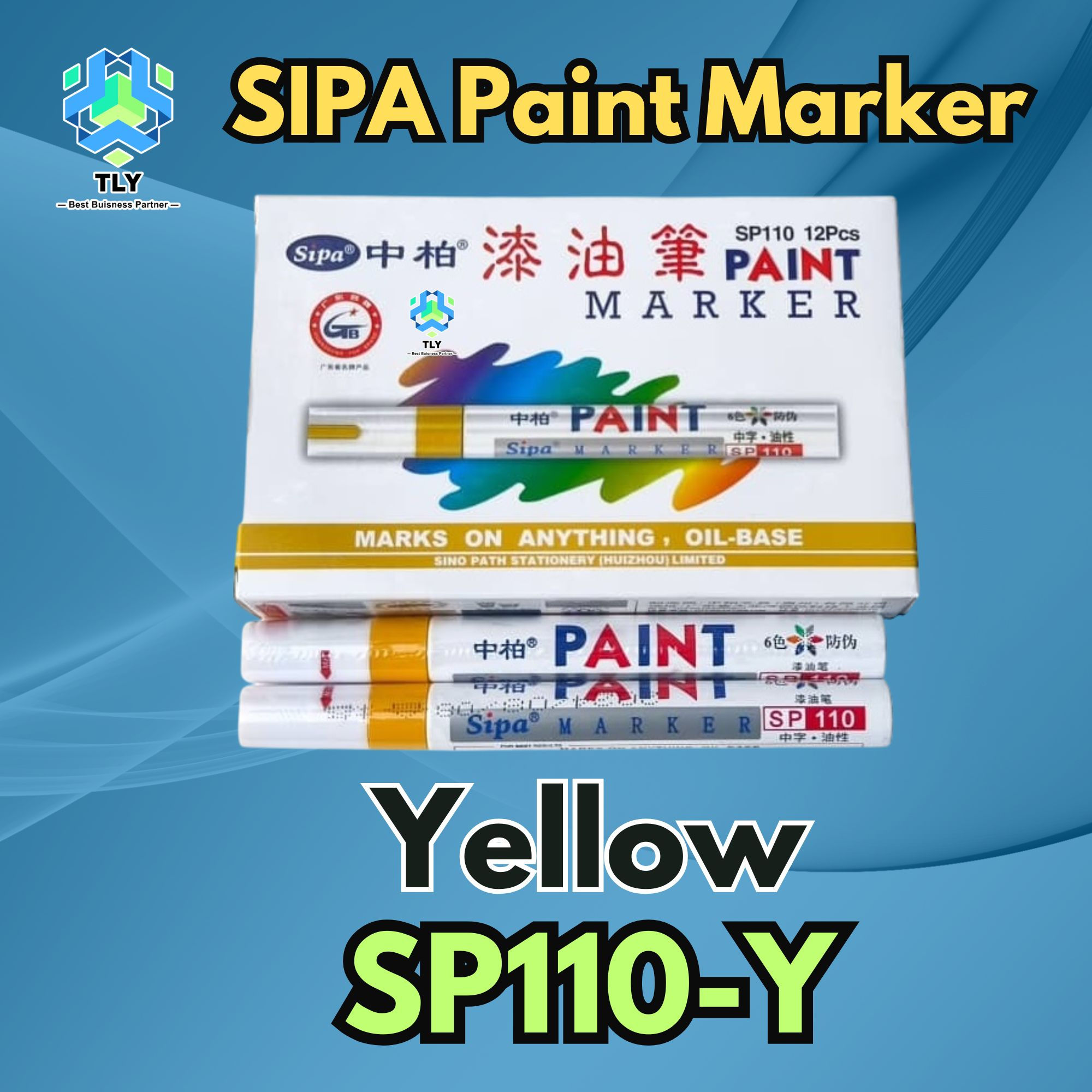 BID05 SIPA Paint Marker Yellow SP110-Y