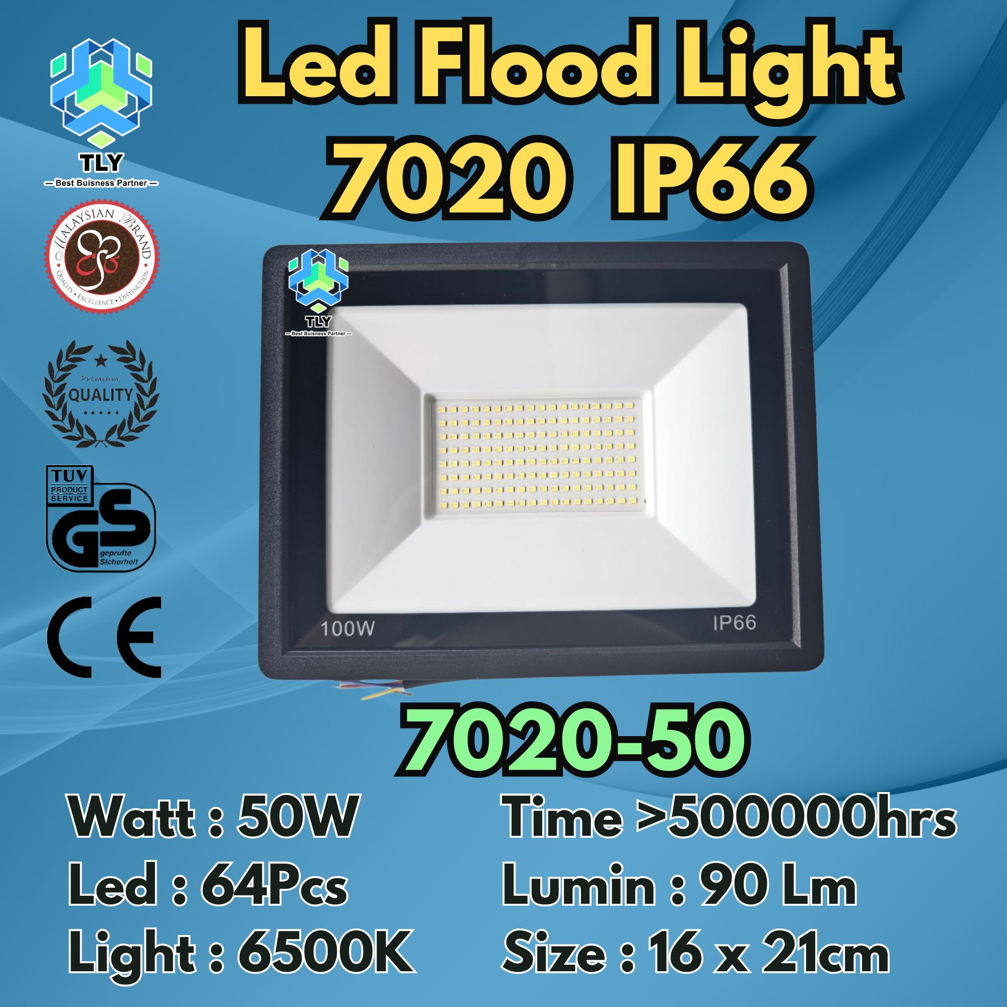 GHA01 Led Flood Light IP66 7020 50W