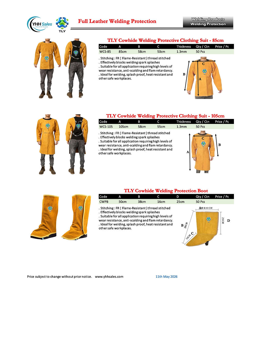 Thumbnail: FGA03 TLY Full Leather Apron 60 x 90cm FLA
