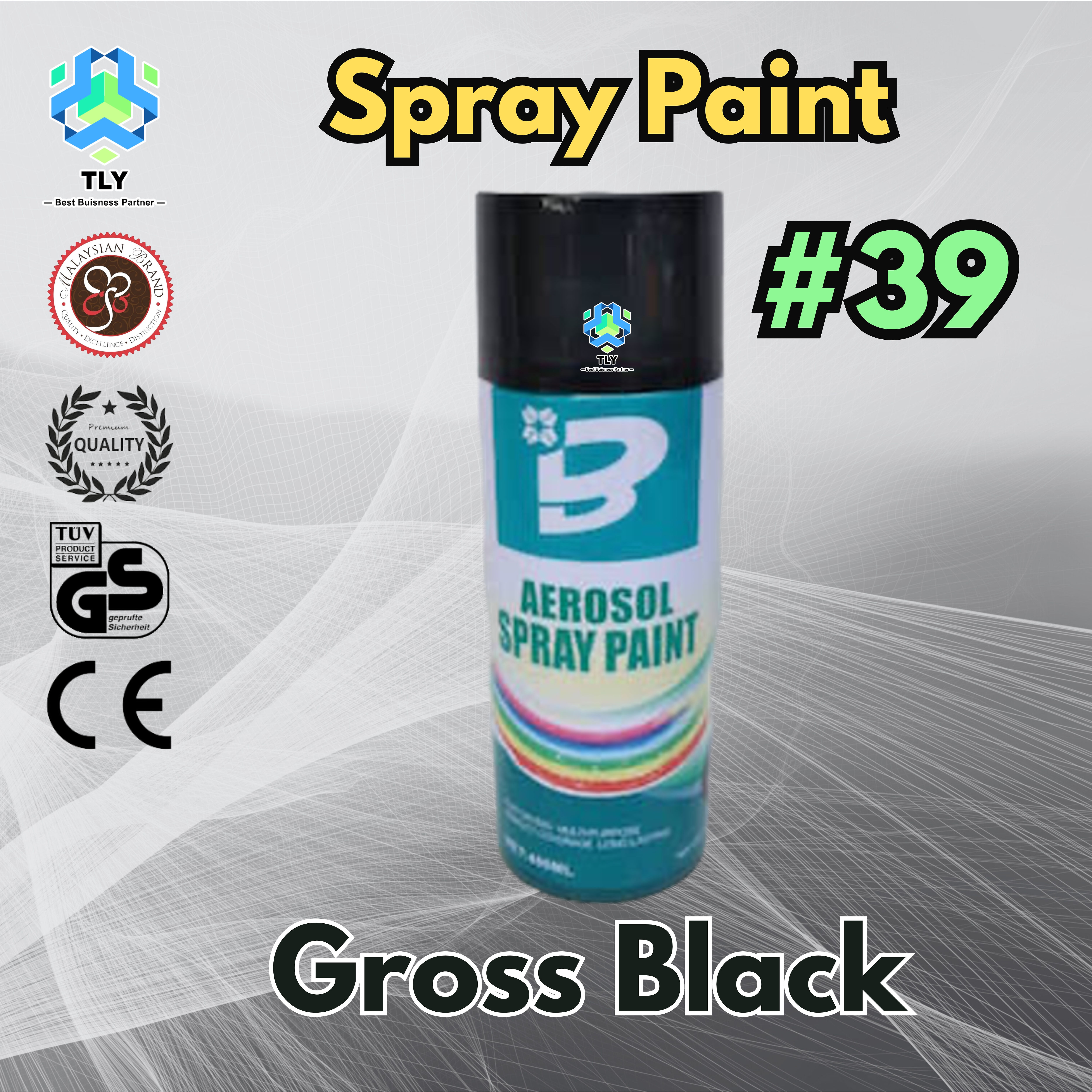 LIA01 400ml Spray Paint Gross Black #4