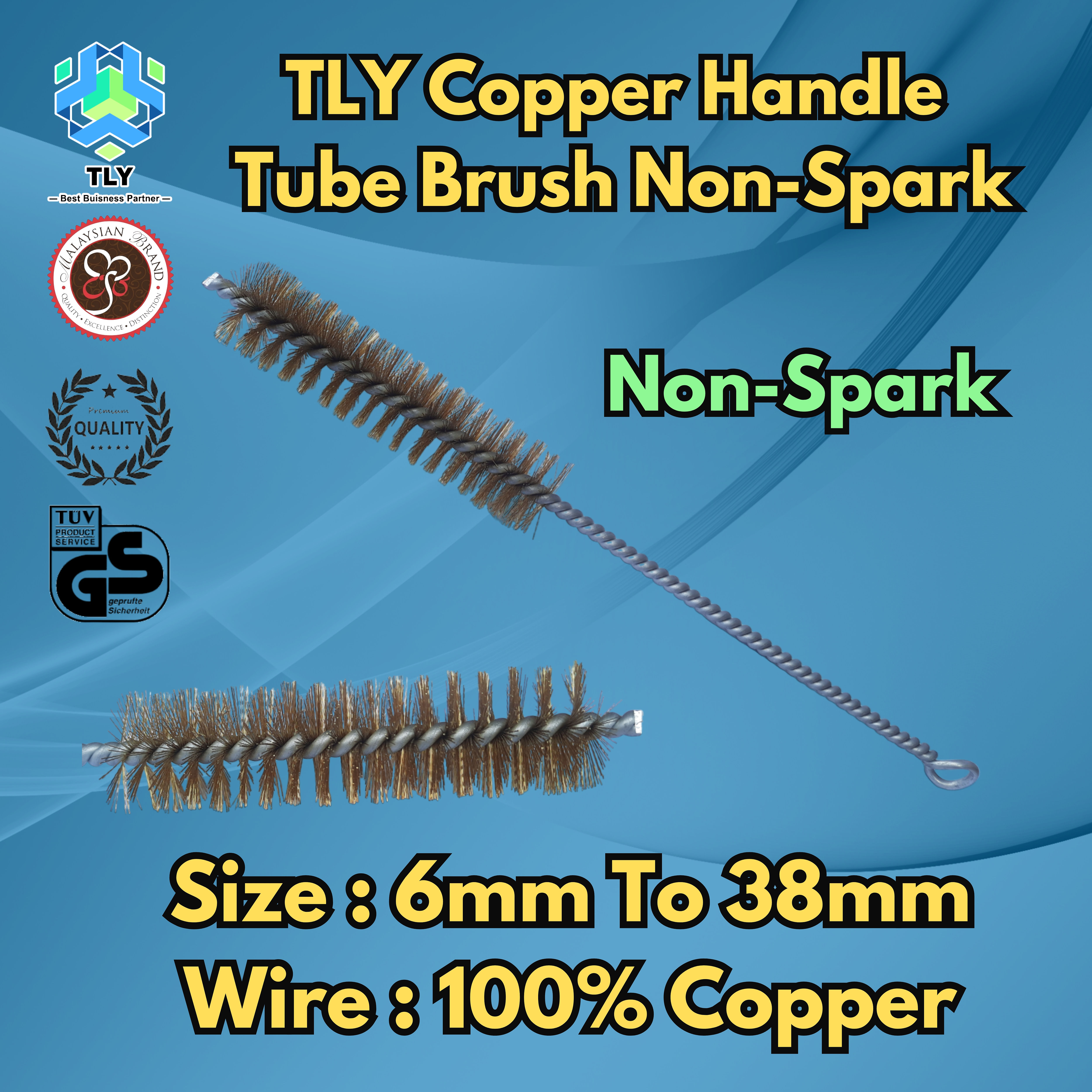CAEB01 Tube Brush -Satay Handle Wire 100% Brass