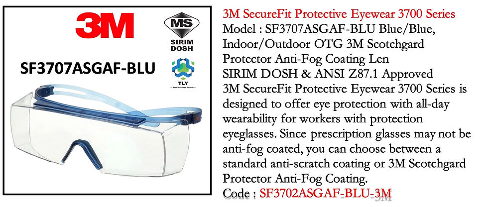 Thumbnail: DAG13 SecureFit Protective Eyewear - SF3707ASGAF-BLU