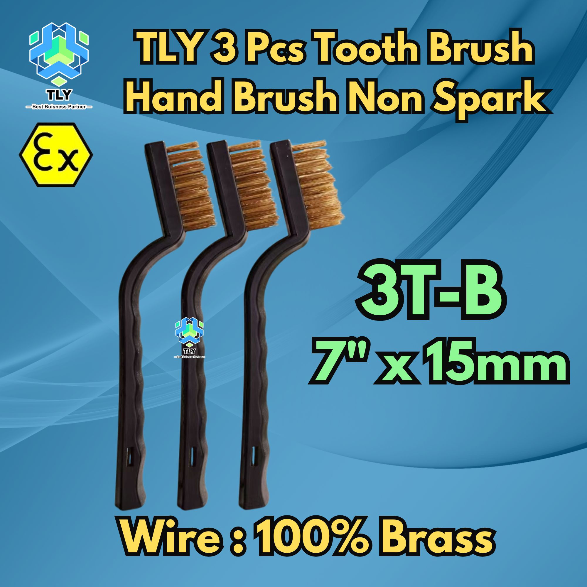 BAD01 3 Pcs Non-Spark Brass Hand Brush 3T-B