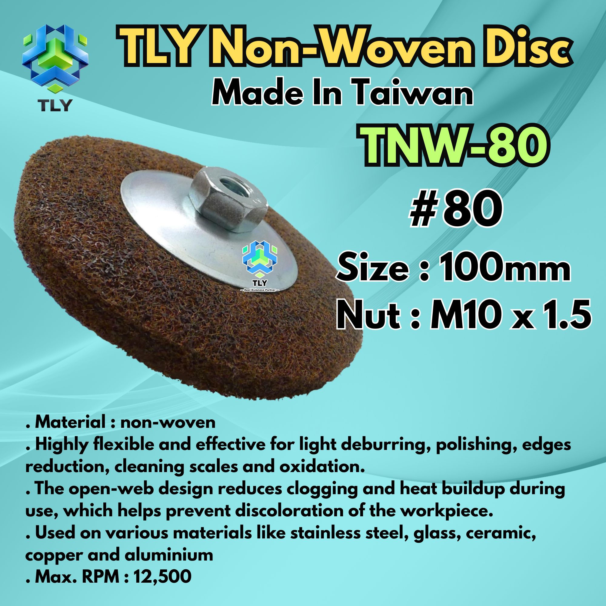 CCE05 TLY Non-Woven Pollishing Disc #80 - Made In Taiwan