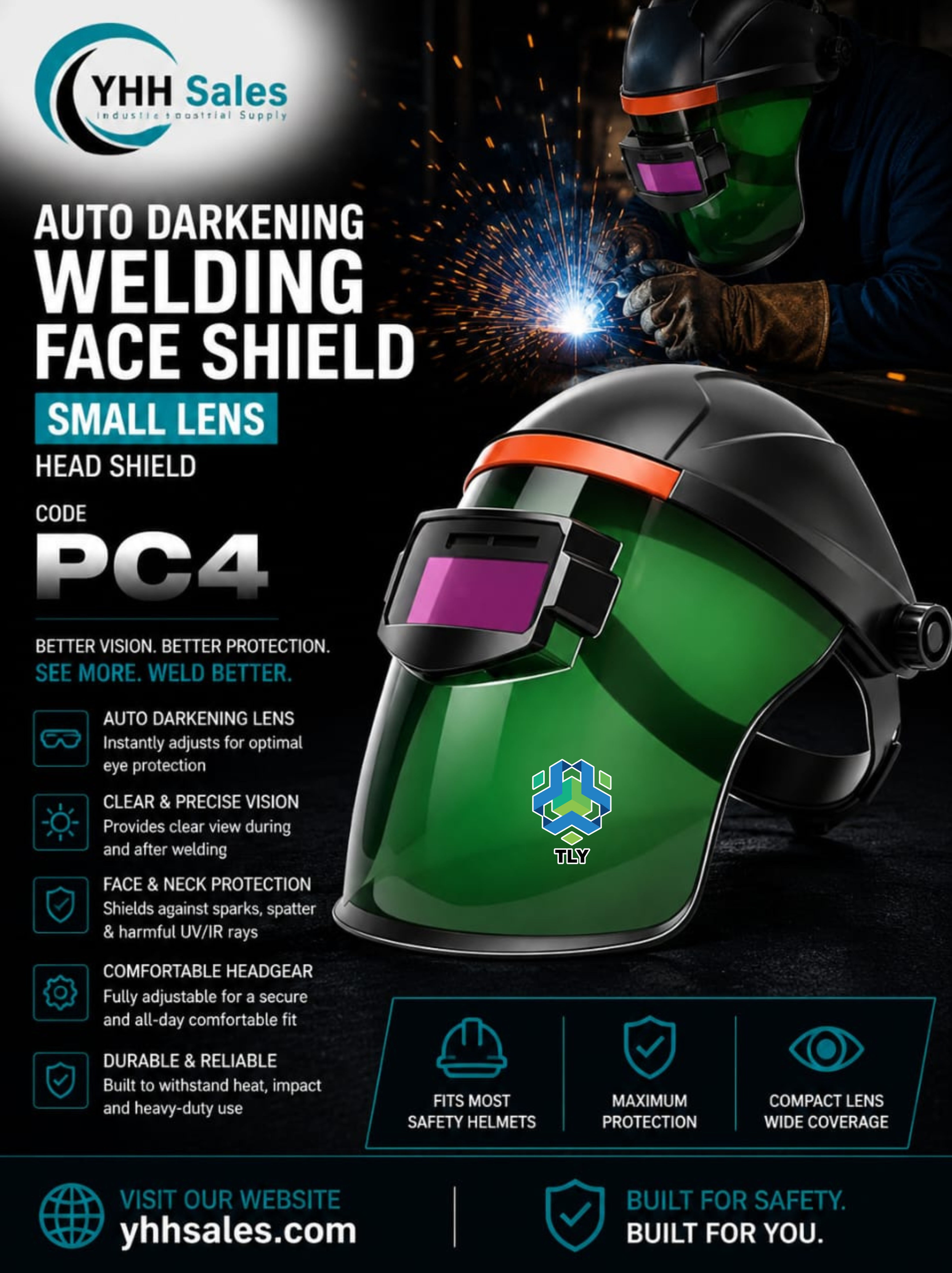 FAC08 Autodarkening Welding Face Shield - PC4