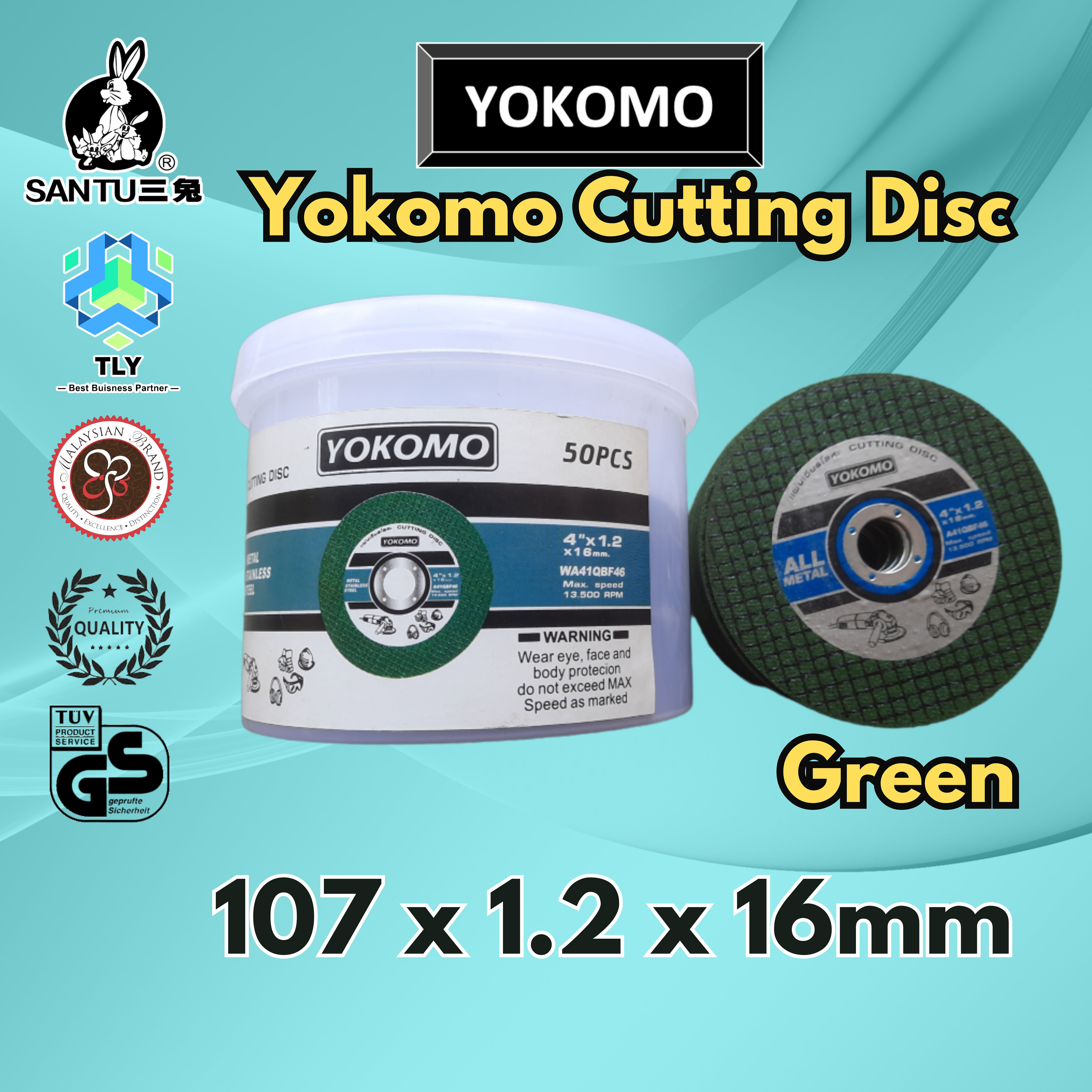 CDA06 Cutting Disc -Yokomo 107x1.2x16 Green