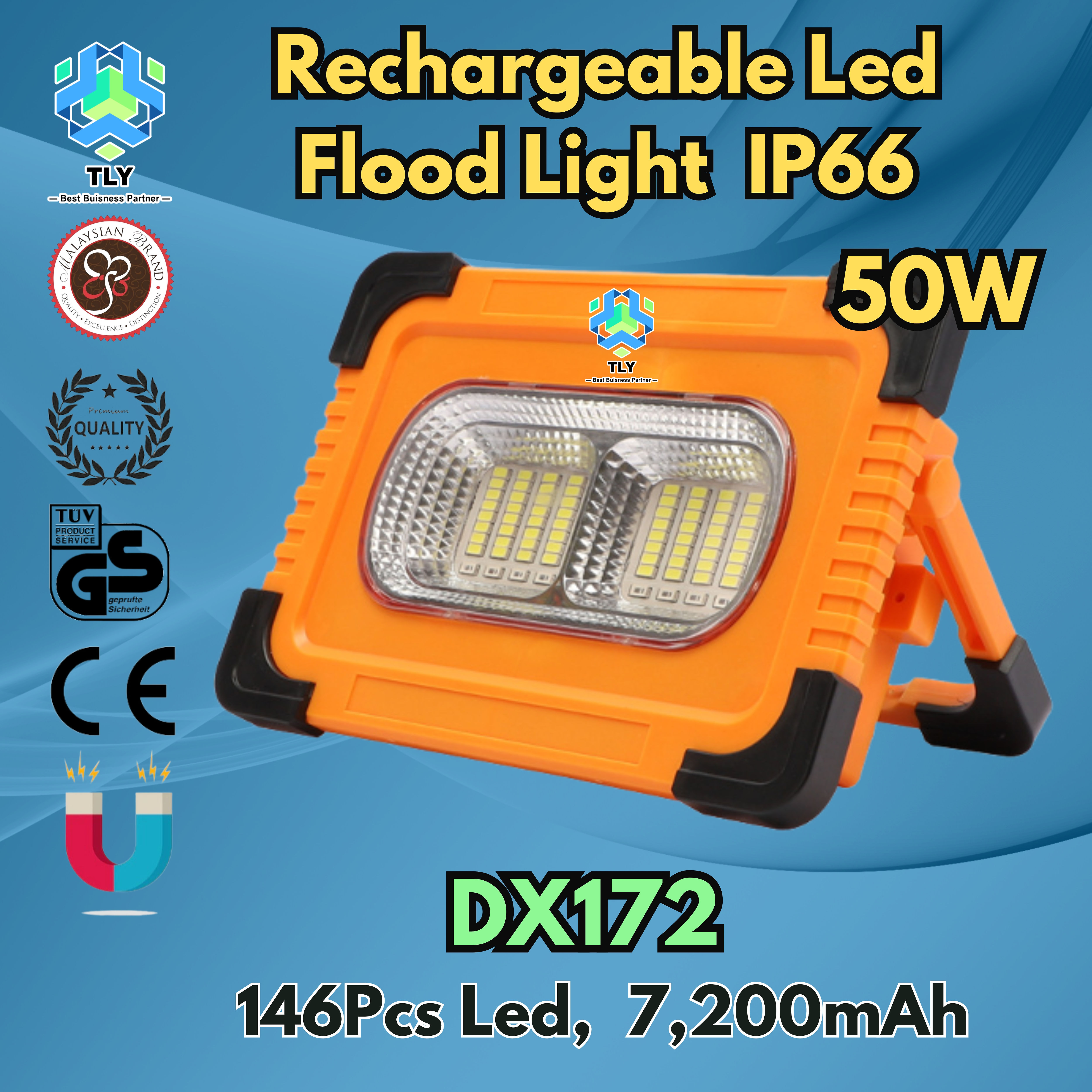 GIE02 Rechargeable Led Flood Light IP66 DX172-50W