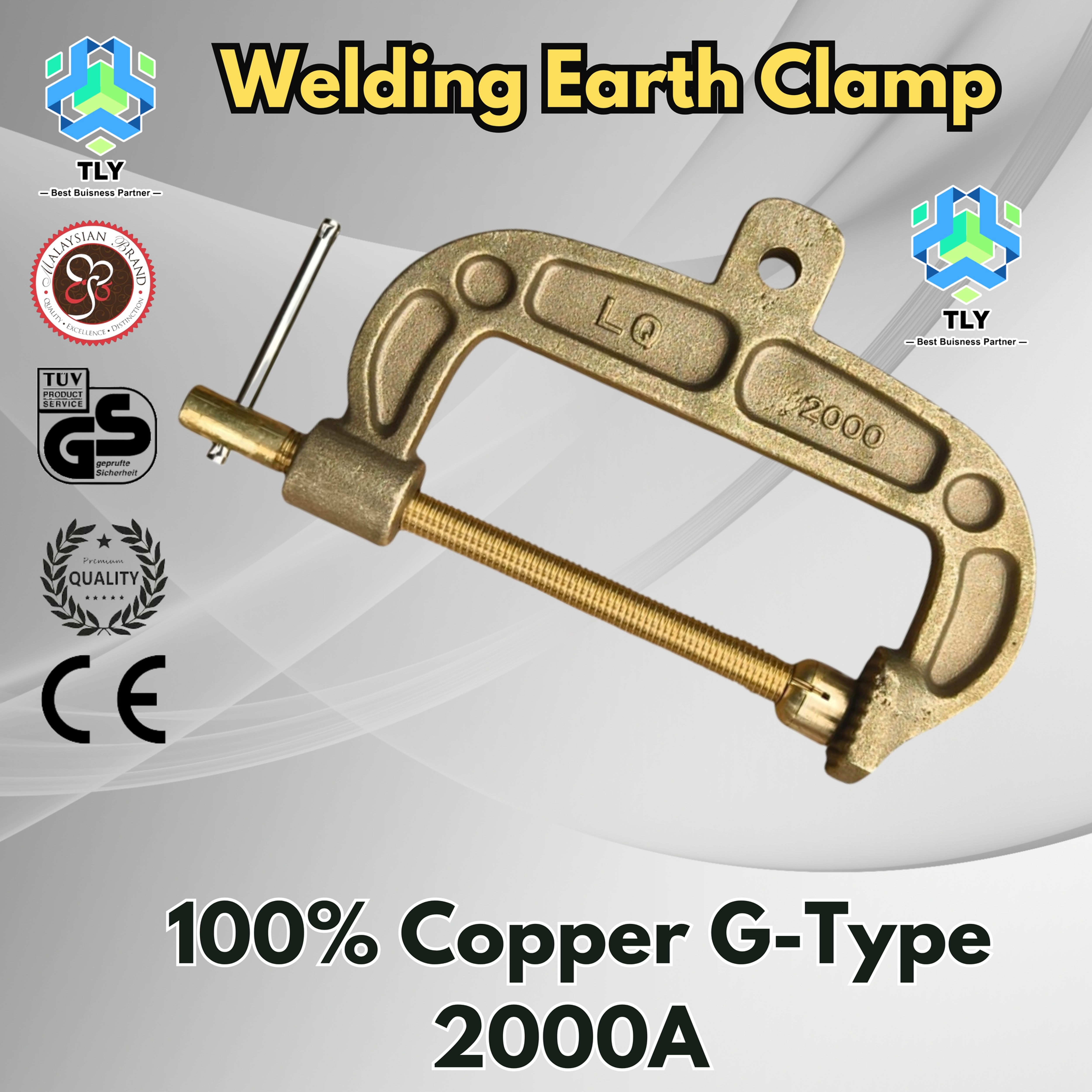 FDB06 100% Copper G-Type Earth Clamp - 2000Amp