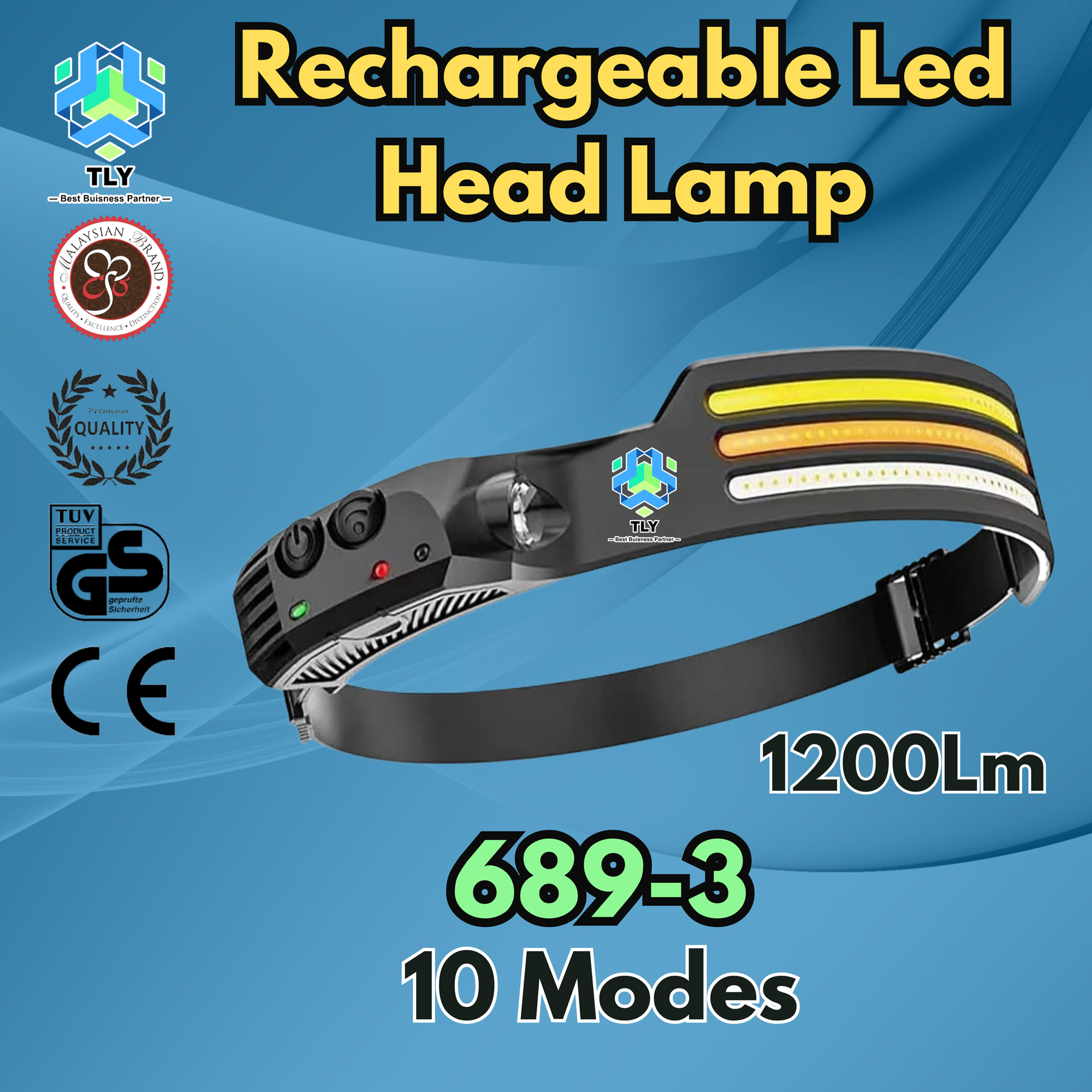 GFA010 Rechargeable Led Head Lamp 689-3 With Sensor