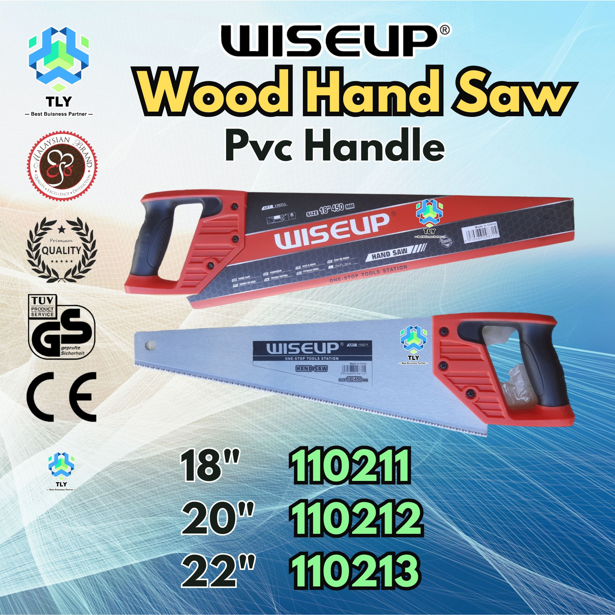 ONB01 Wiseup Pvc Handle Wood Hand Saw