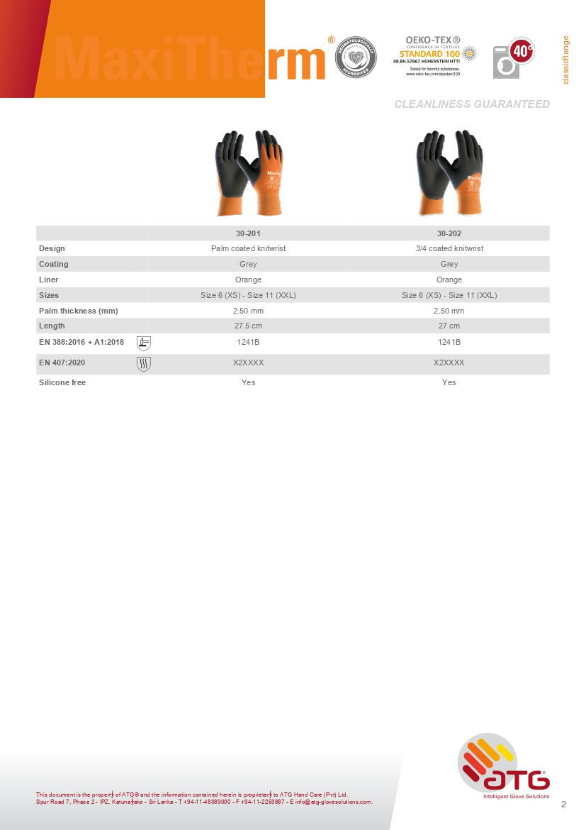 Thumbnail: DCI02 ATG MaxiTherm Classic Glove 30-202