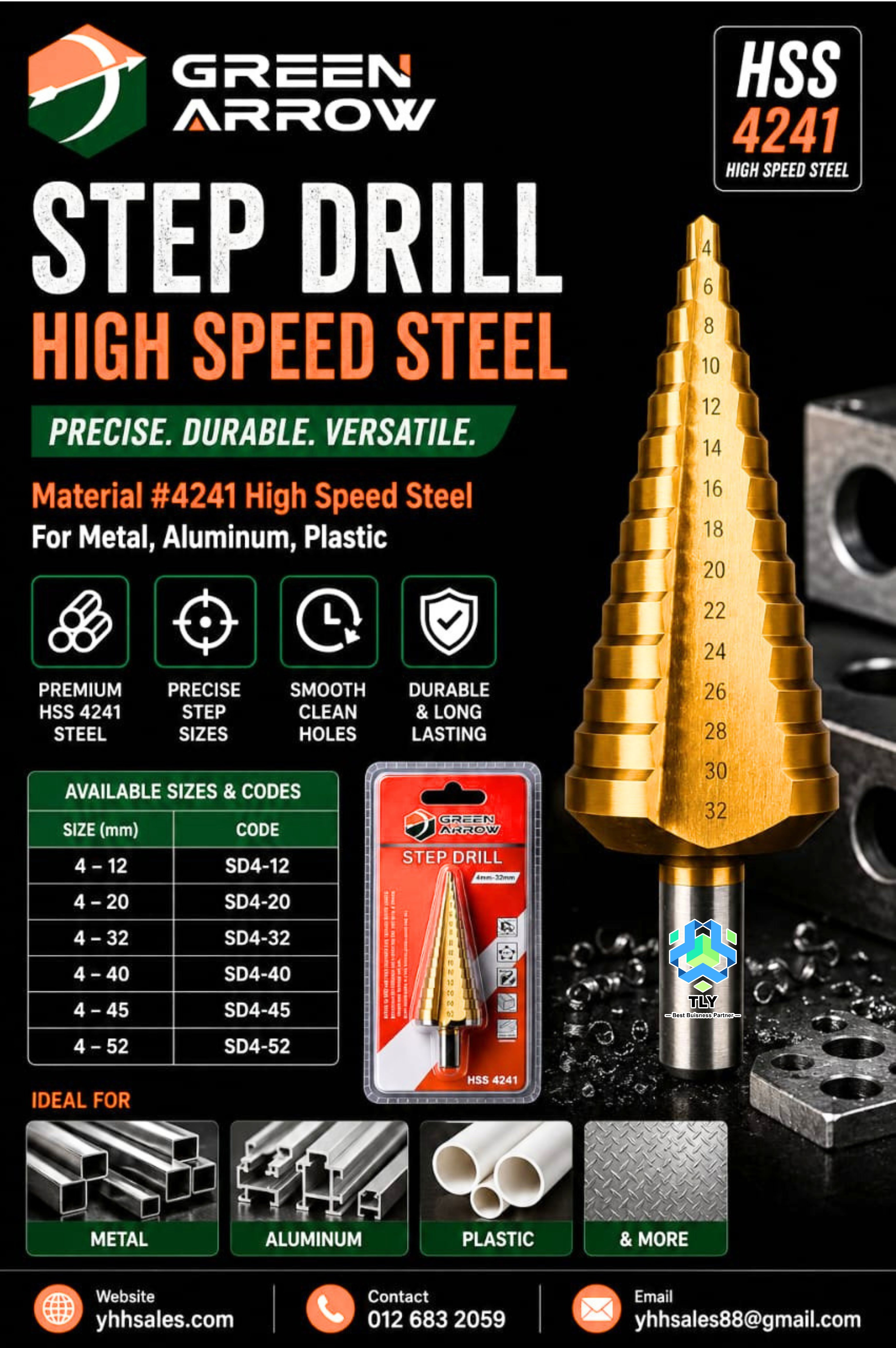 ABA01 Green Arrow - HSS Step Drill