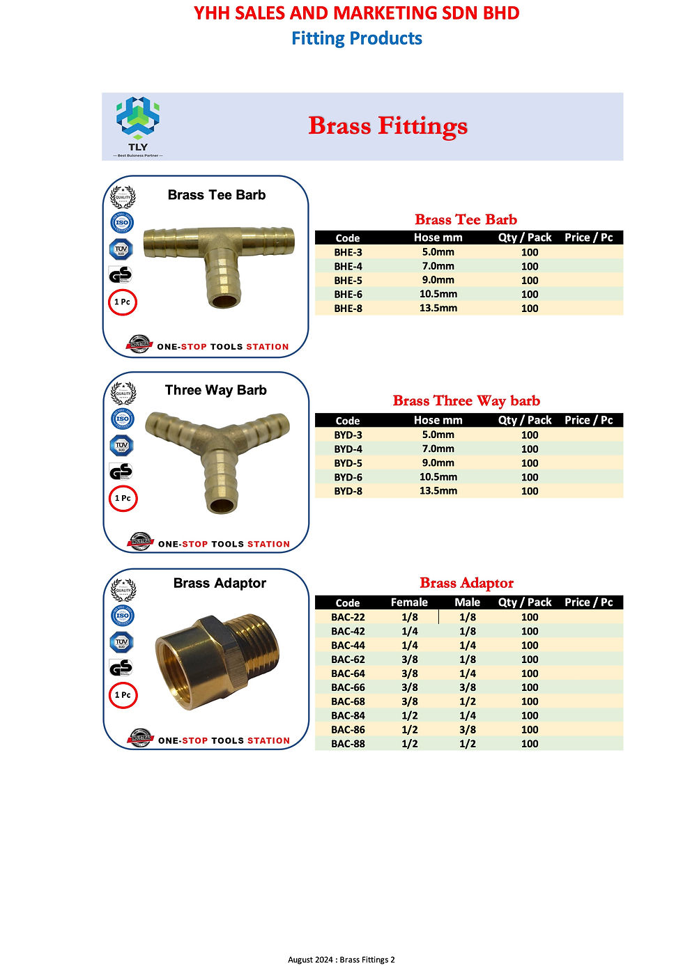 Thumbnail: QBA02 Brass Nipple BAA