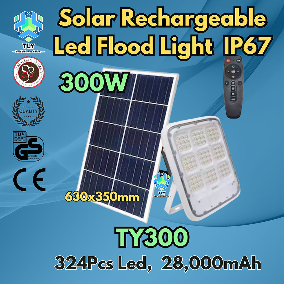 Thumbnail: GJF03 Solar Rechargeable Led Flood Light IP67 TY100-300W