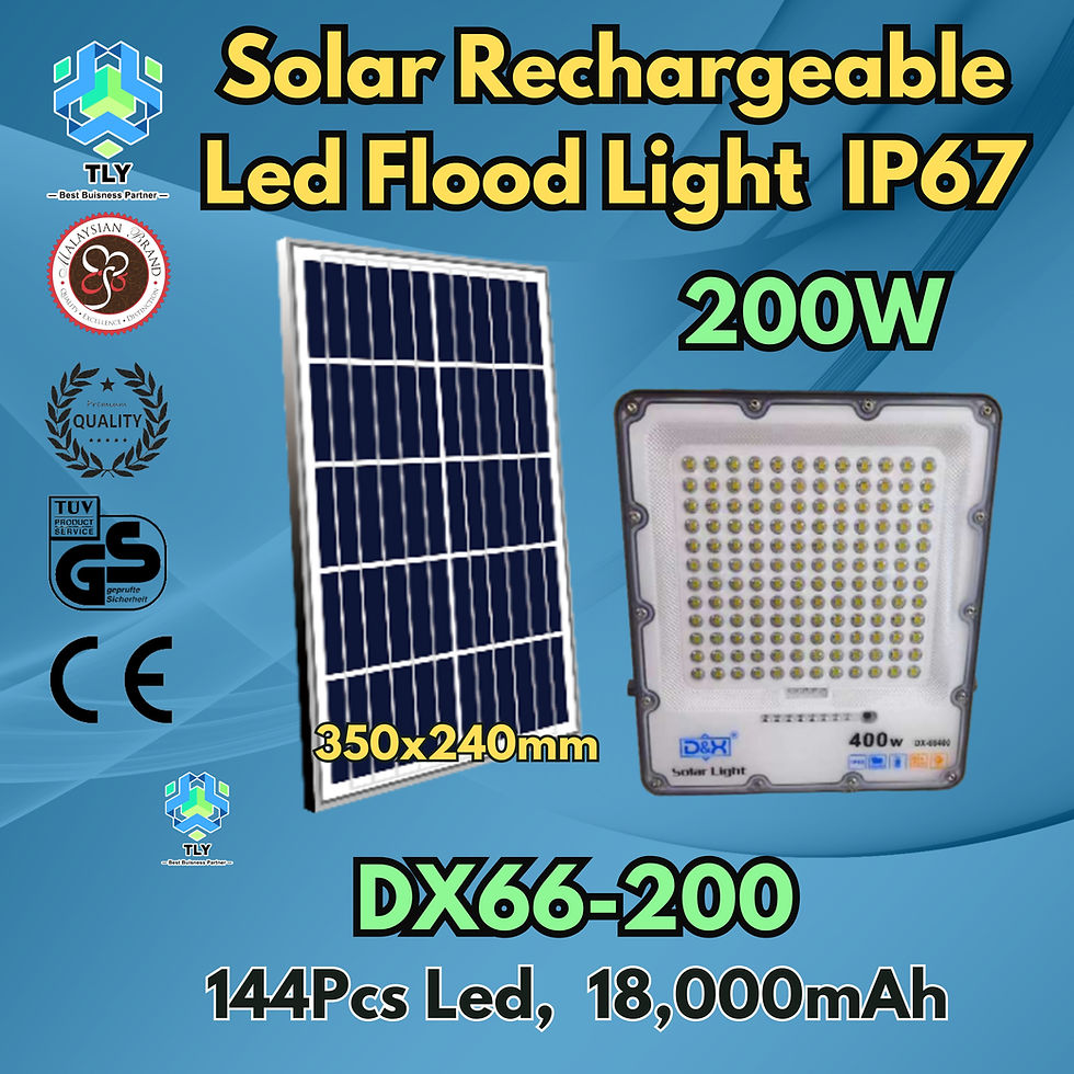Thumbnail: GJE02 Solar Rechargeable Led Flood Light IP67 DX66-200W