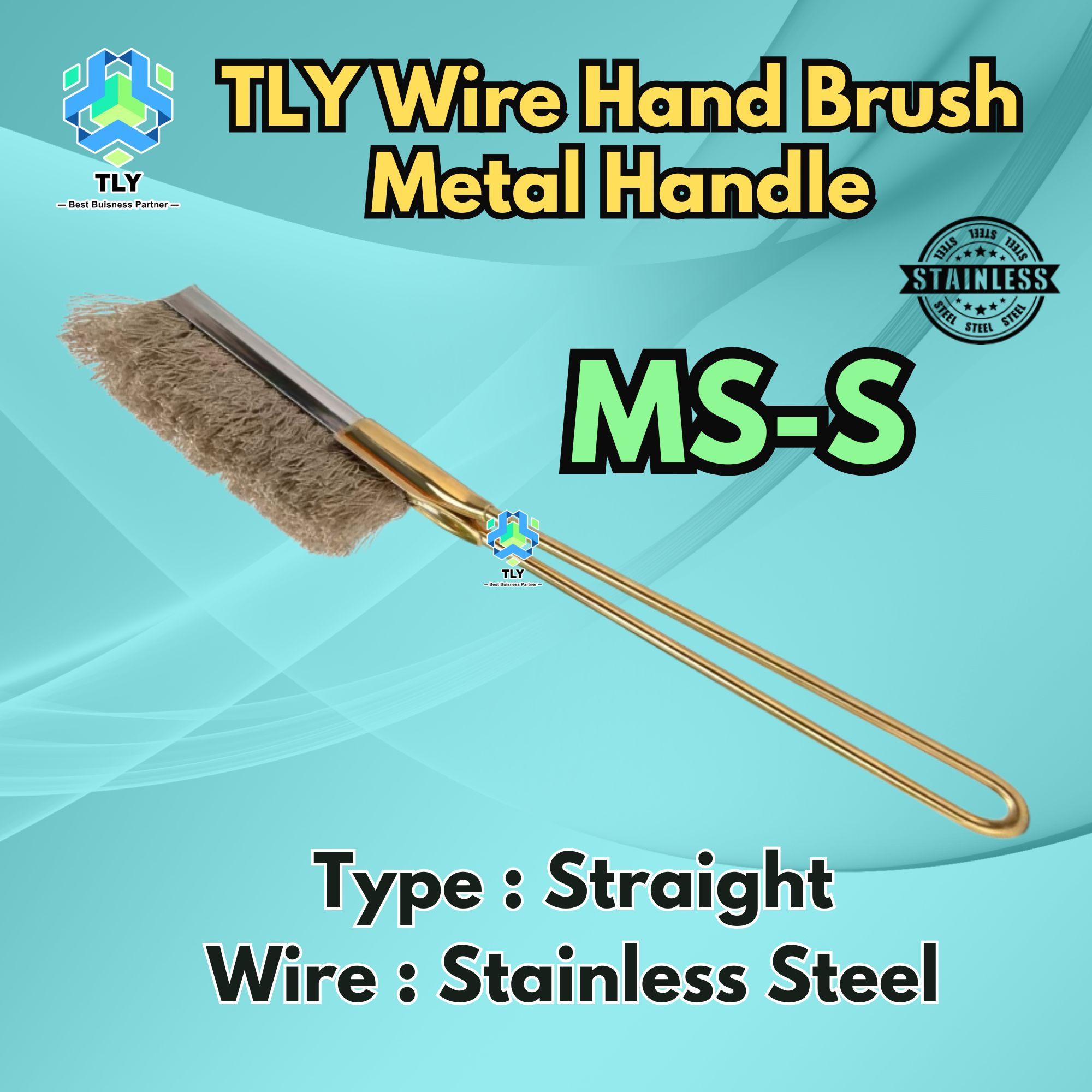 CACE01 Metal Handle Straight Stainless Steel MS-S