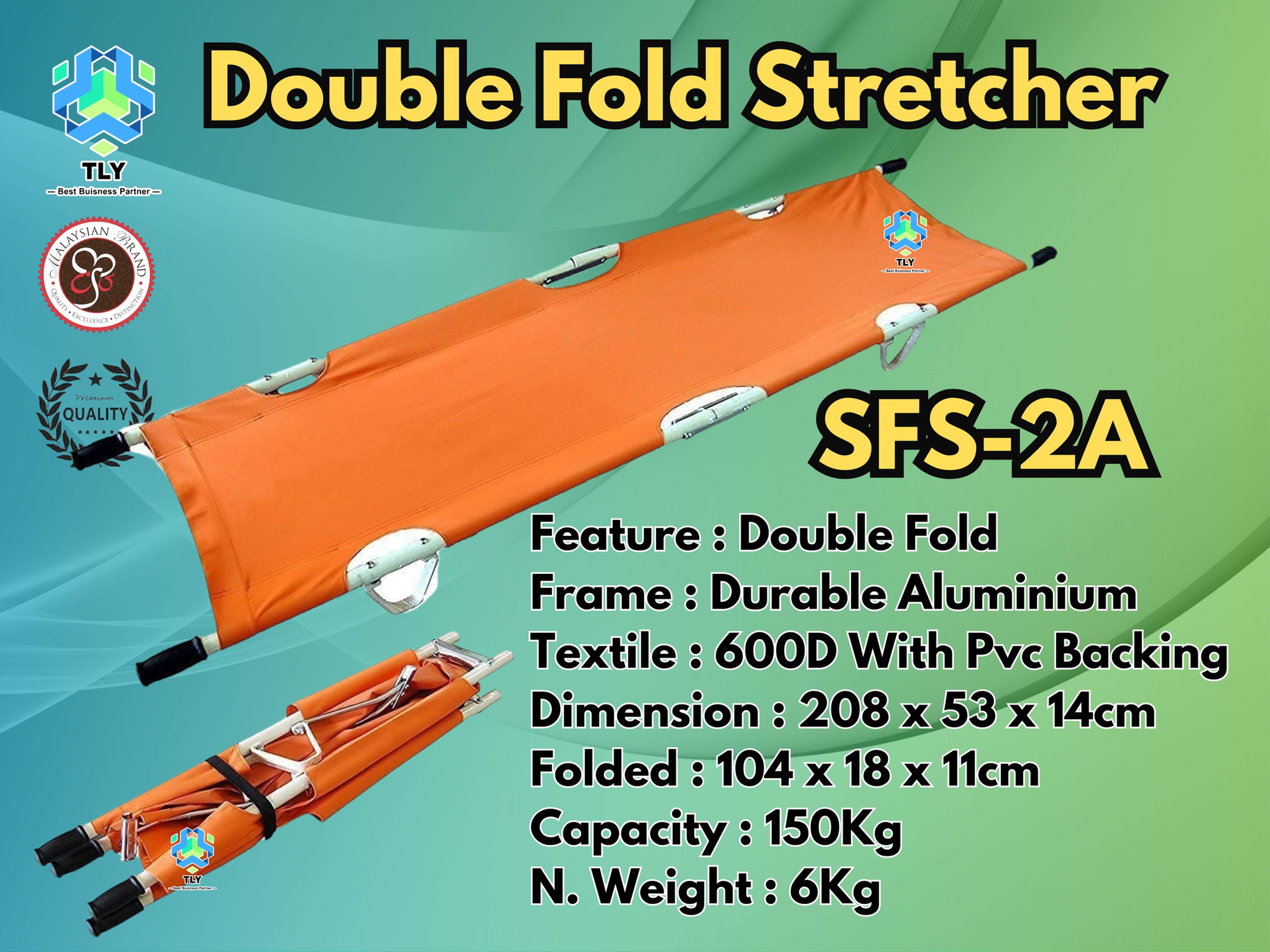 EMA02 Safety Double Fold Stretcher SFS-2A