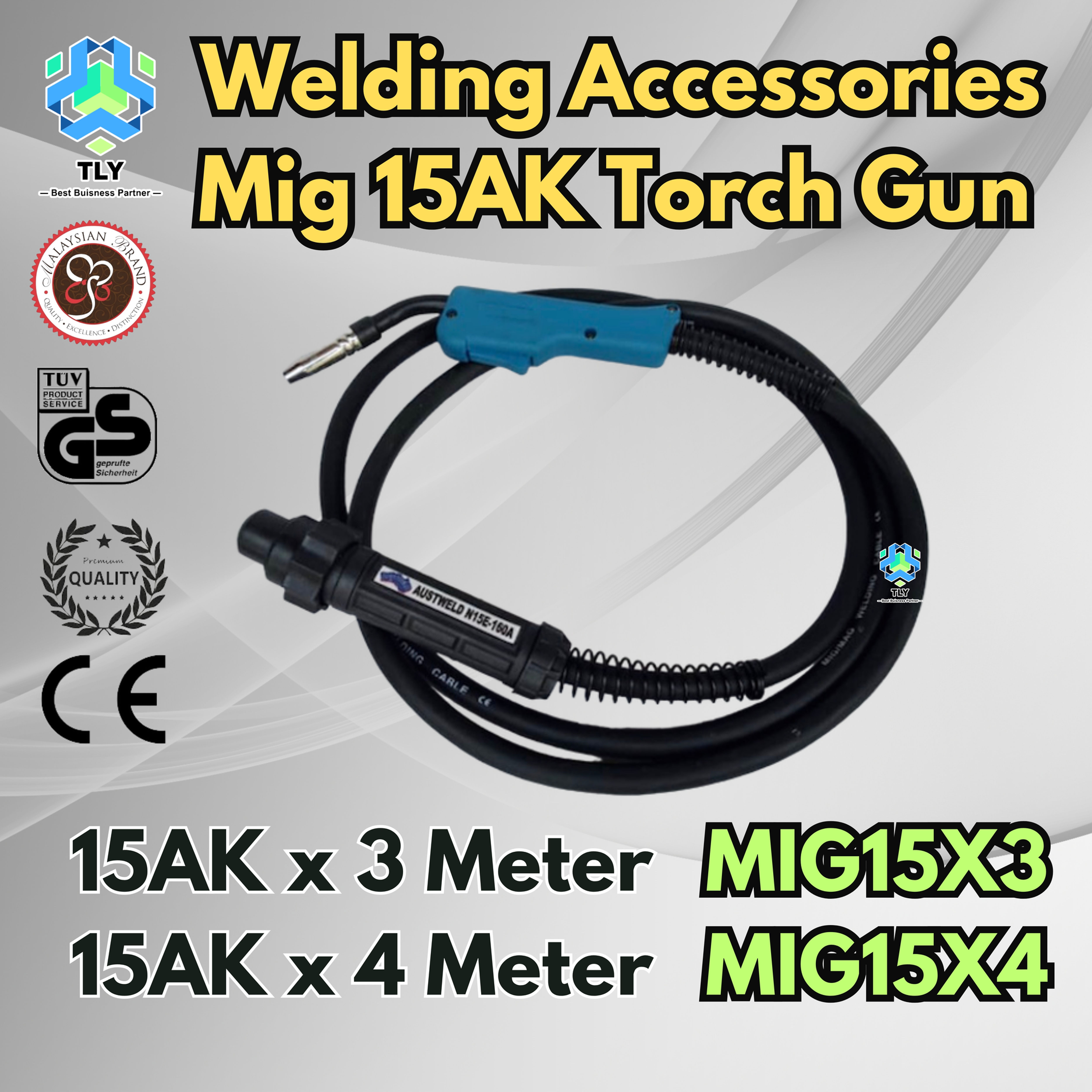 FIAA01 MIG 15AK Welding Torch Gun 3m amd 4m
