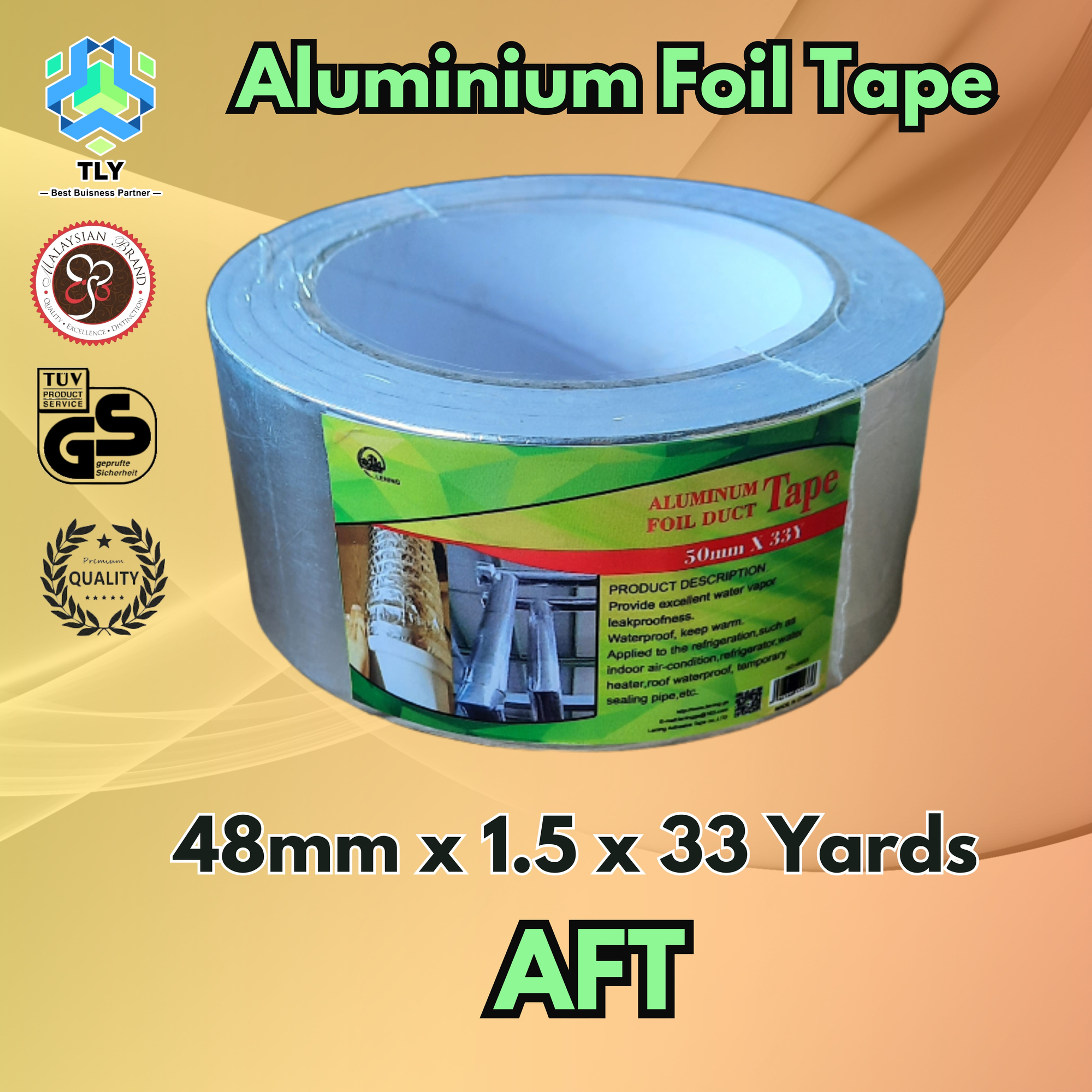 HEB01 Aluminium Foil Tape 48mm x 1.5 x 33Yards